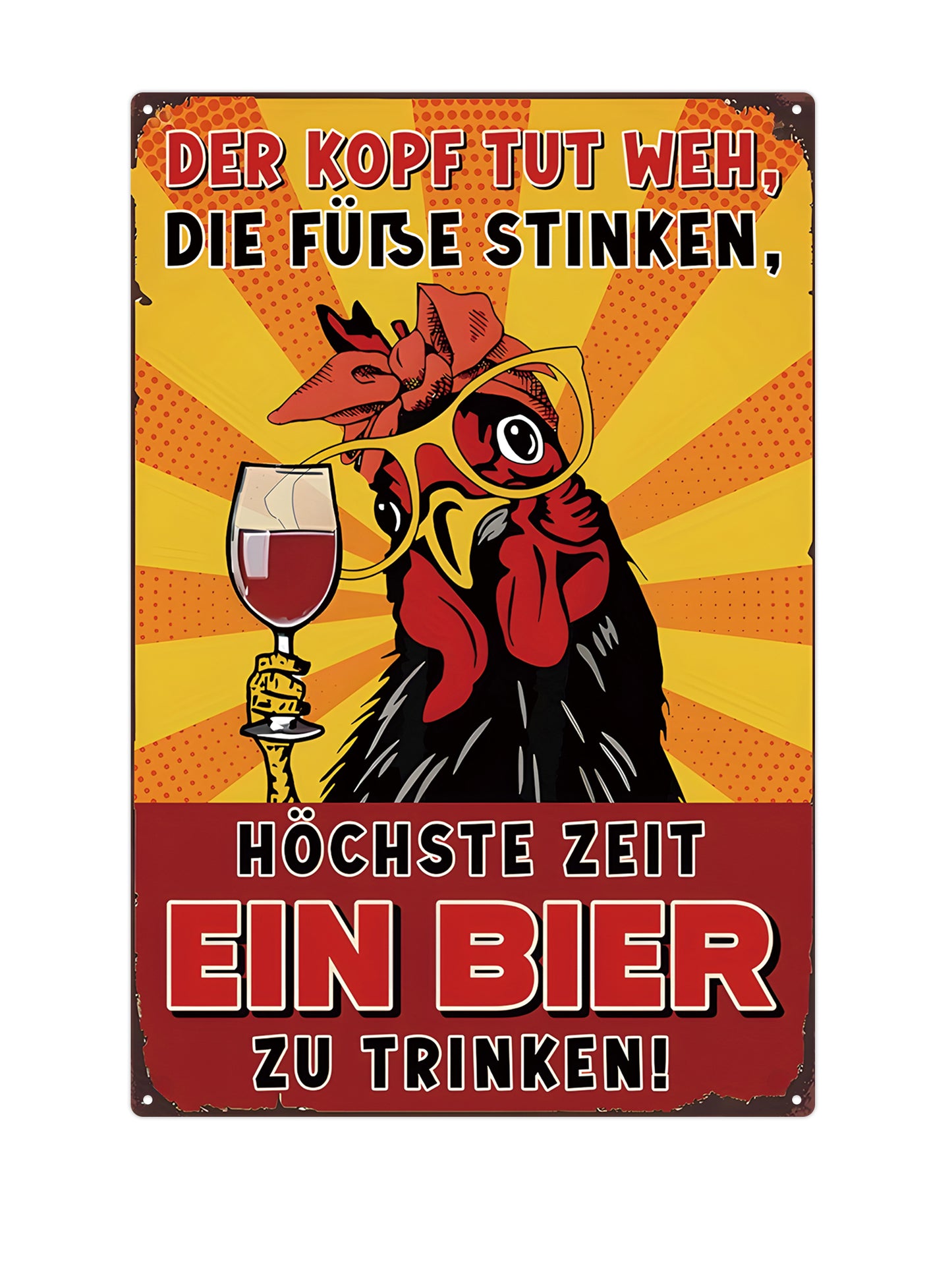 Der kopf tut weh, die füße stinken, höchste zeit ein bier zu trinken