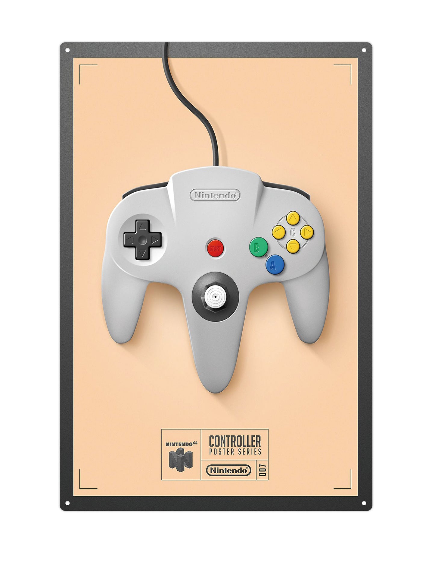 Nintendo 64 Controller - Metalen wandbord