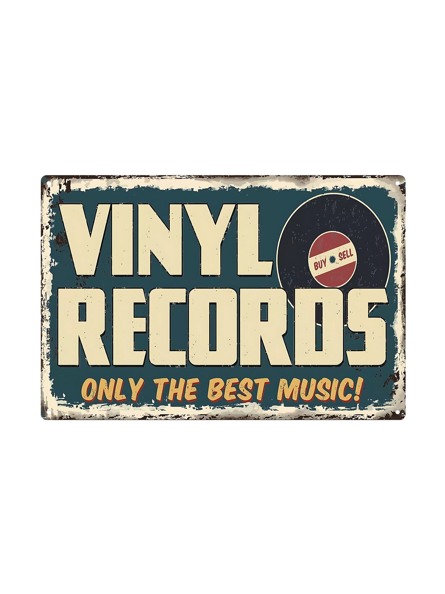 Vinyl Records - Only the best music! - Metalen Wandbord