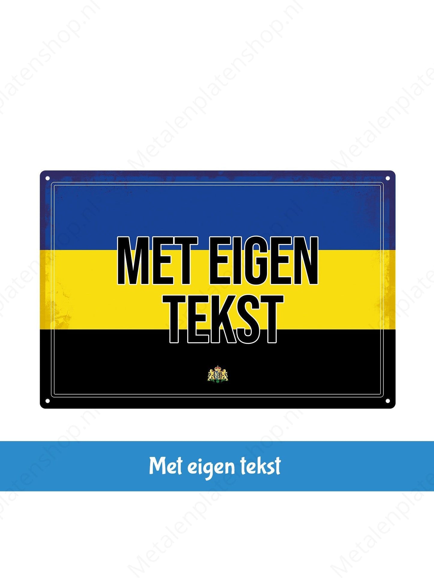 Gelderlands Bord met eigen tekst - Metalen Wandbord