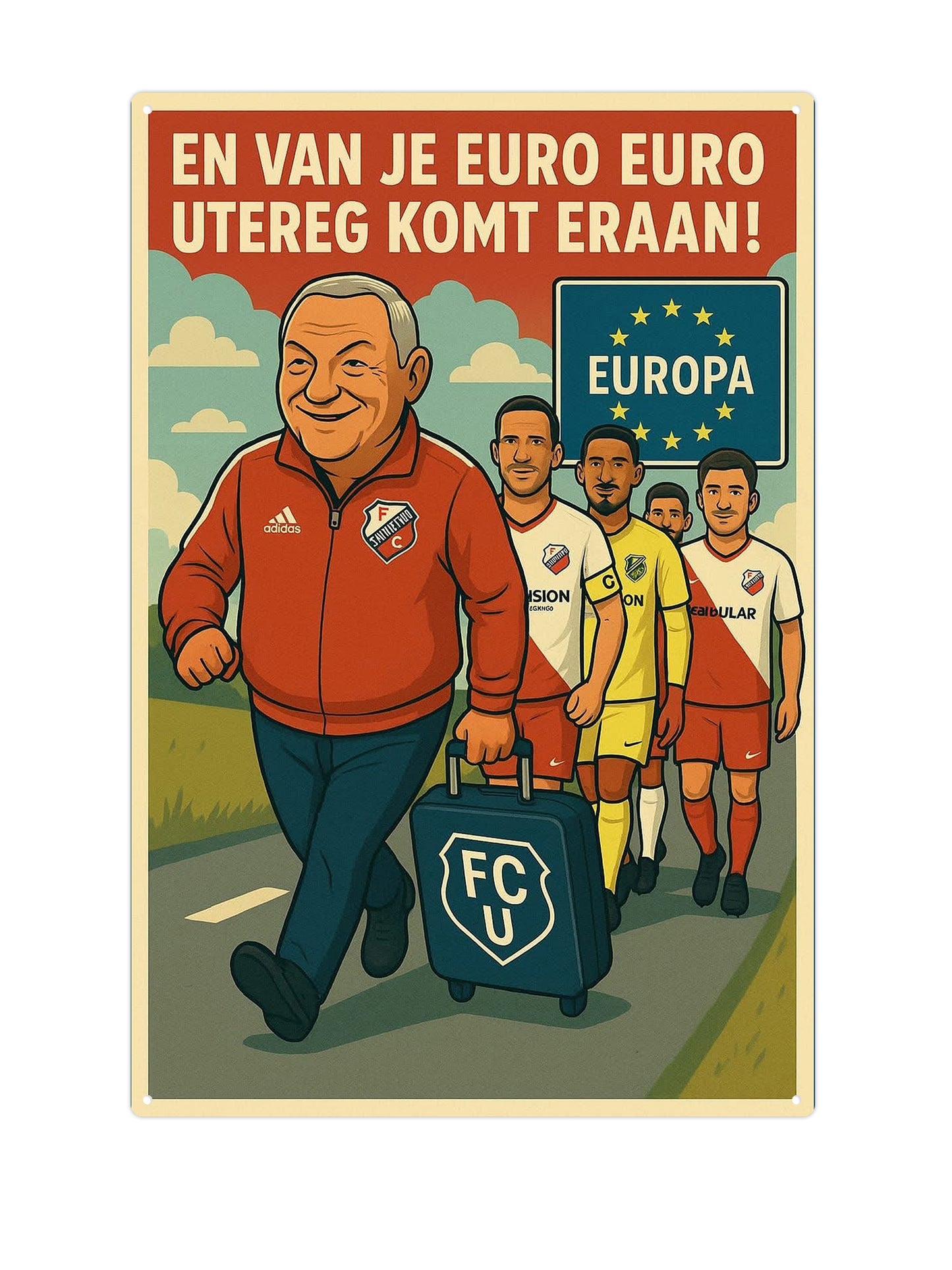 Euro Euro Utrecht Komt Eraan! - Metalen Wandbord