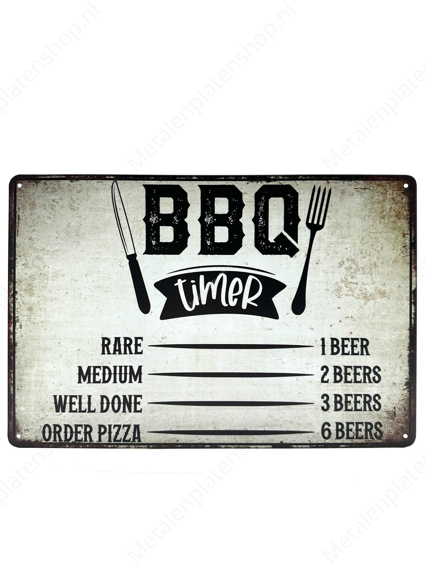 BBQ Timer - Metal Wall Sign