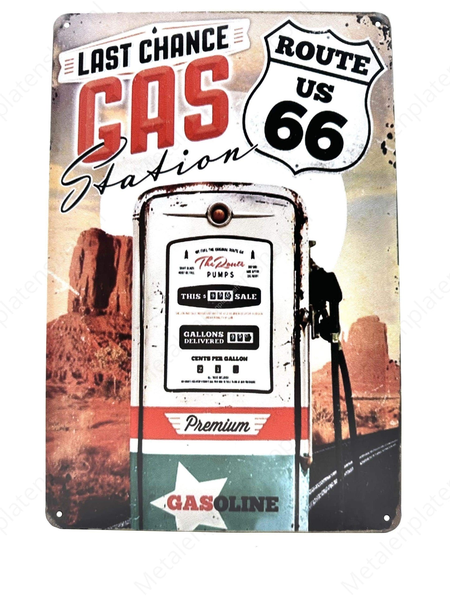 Last Chance Route US 66 - Metalen Wandbord