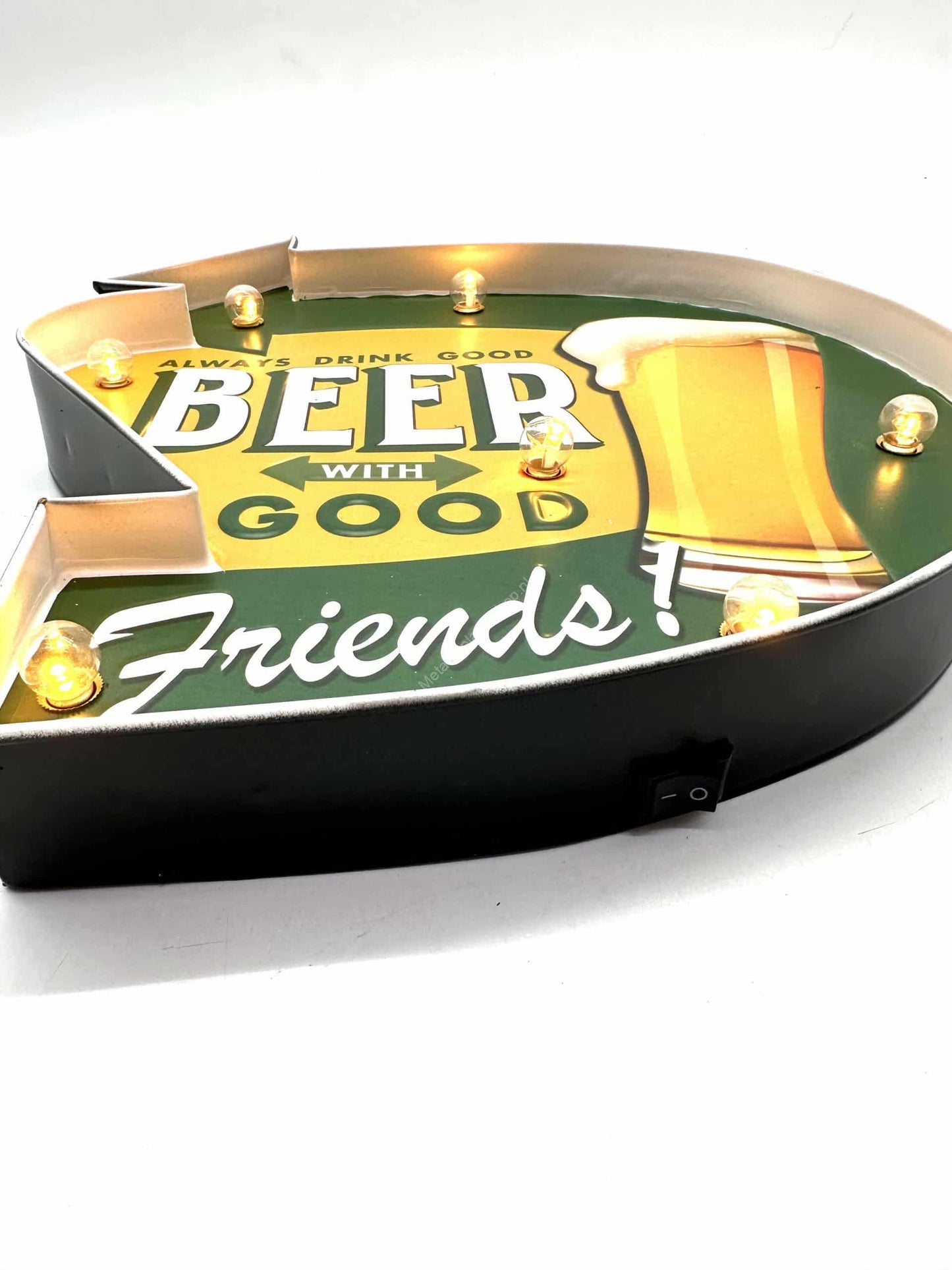 Metalen Lichtbord - Bier is goed - LED verlichting