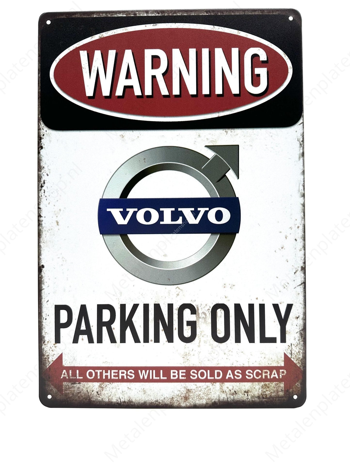 Warning Volvo Parking Only - Metal Wall Sign