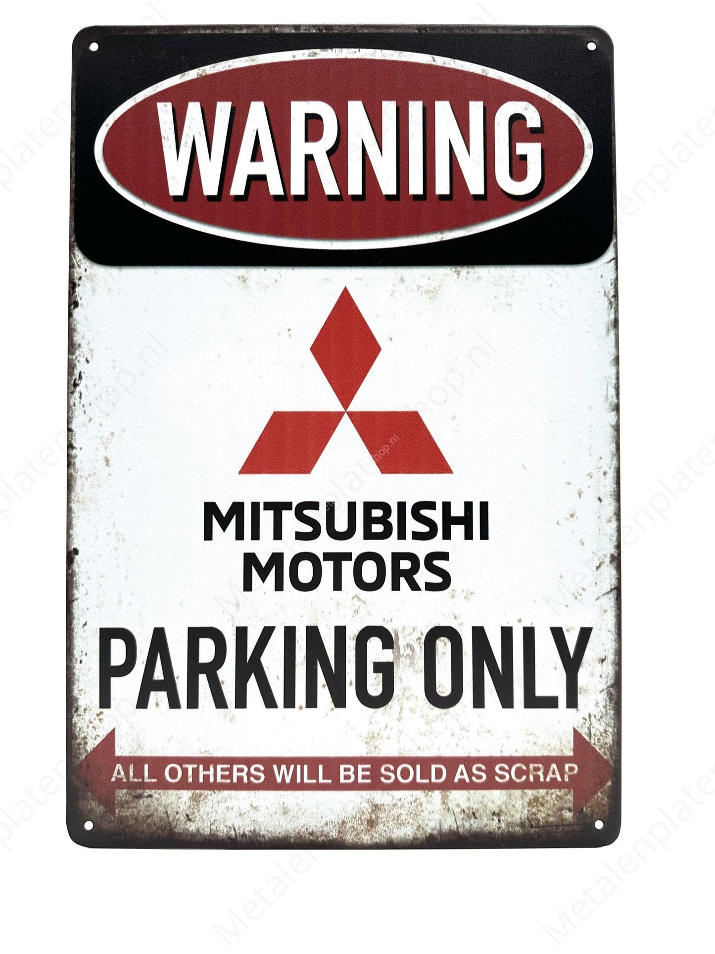 Warning Mitsubishi Parking Only