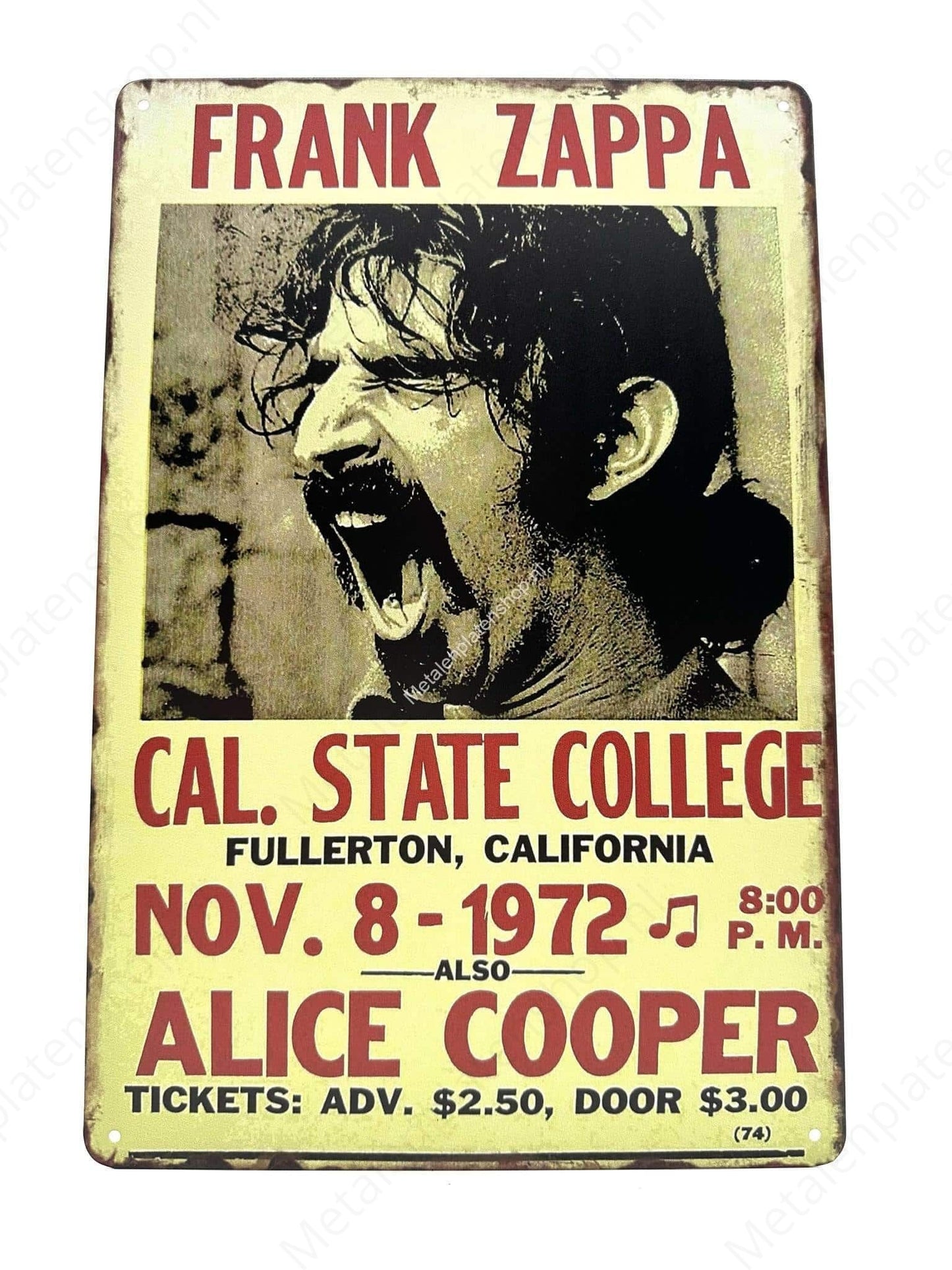 Frank Zappa - Californie - Fullerton - Poster