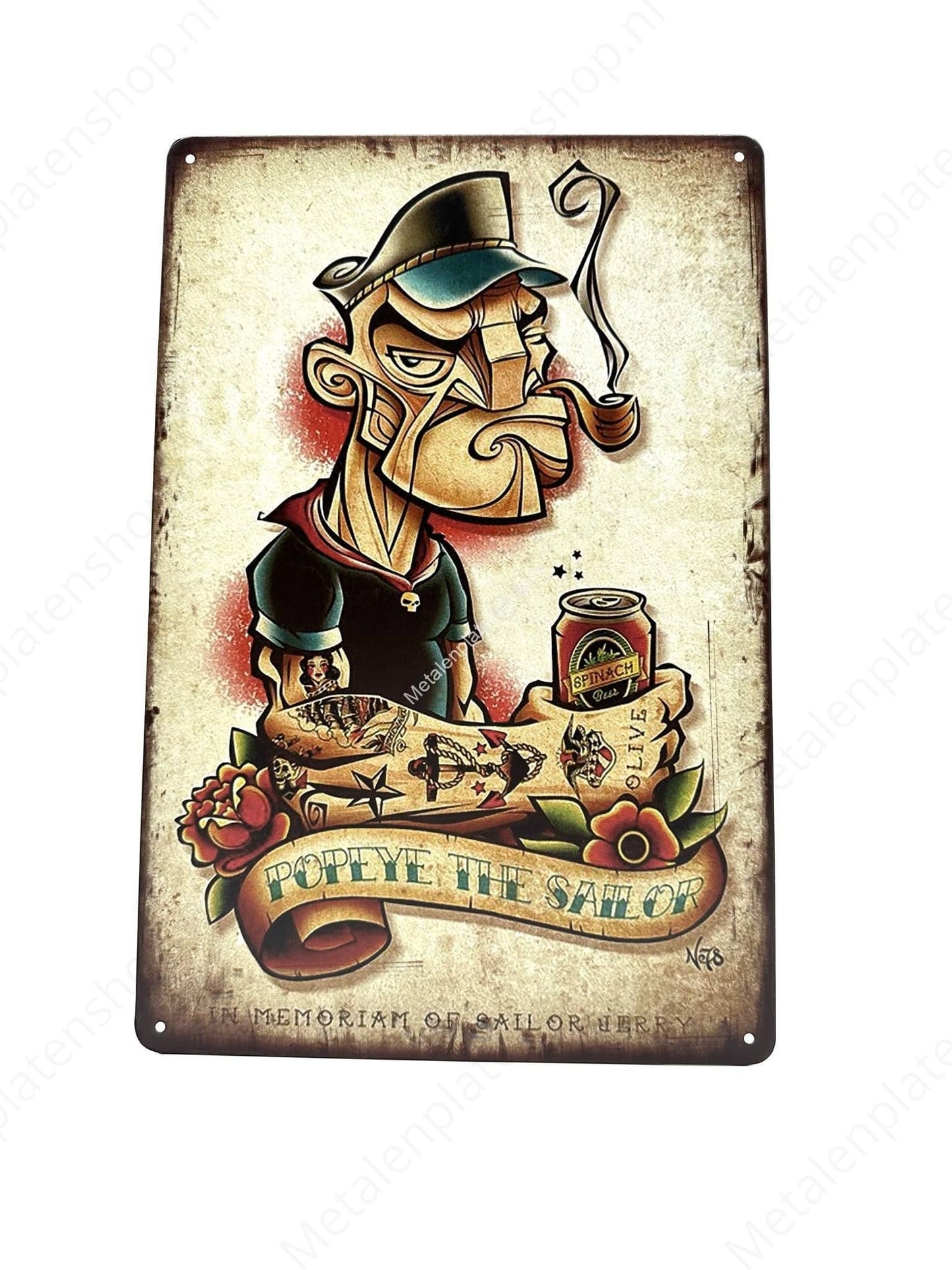 Popeye the Sailor - Metal Wall Sign