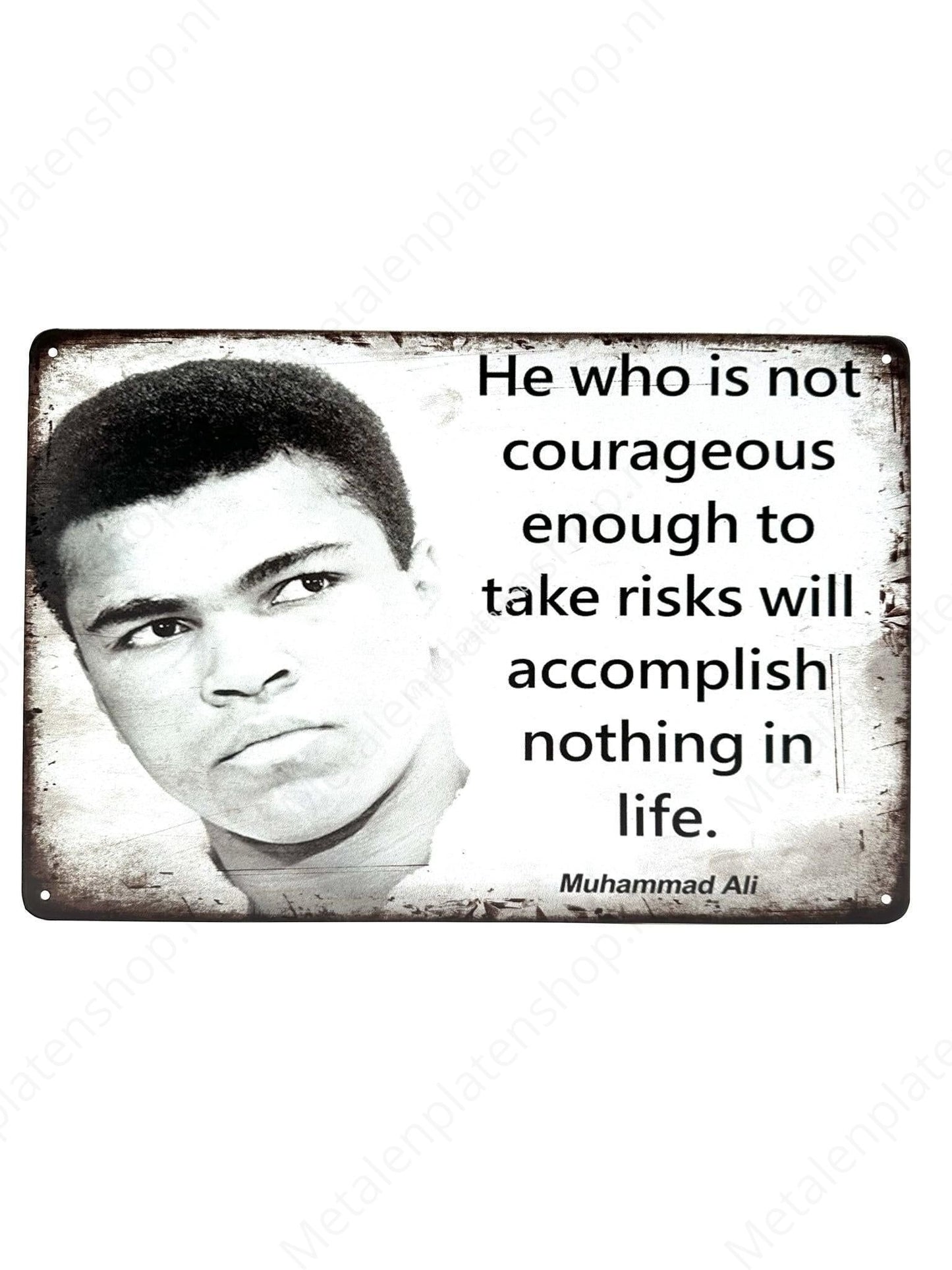 He who is not courageous enough to take risks will accomplish nothing in life.