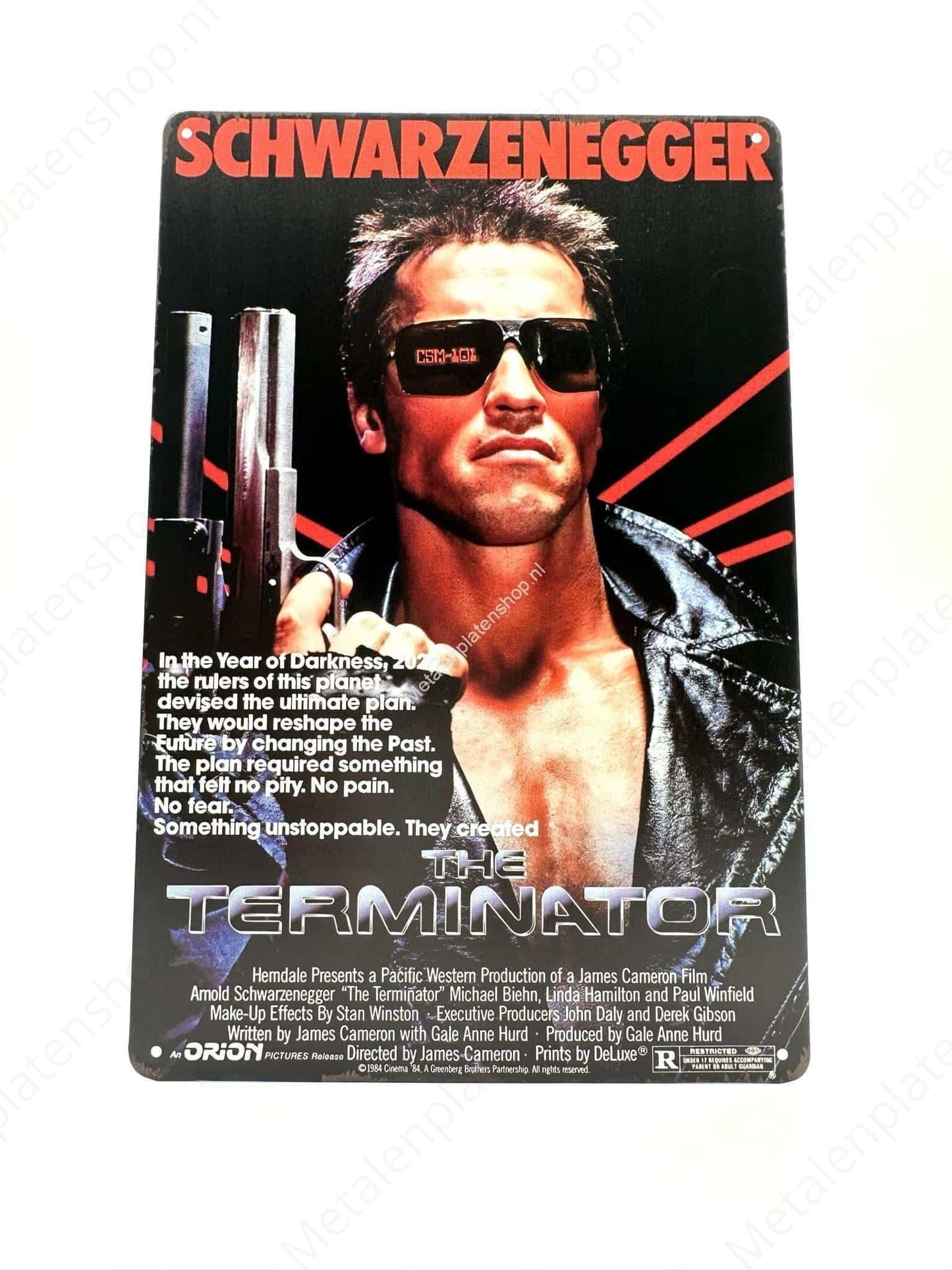 Arnold Schwarzenegger - The Terminator - Metal Wall Sign