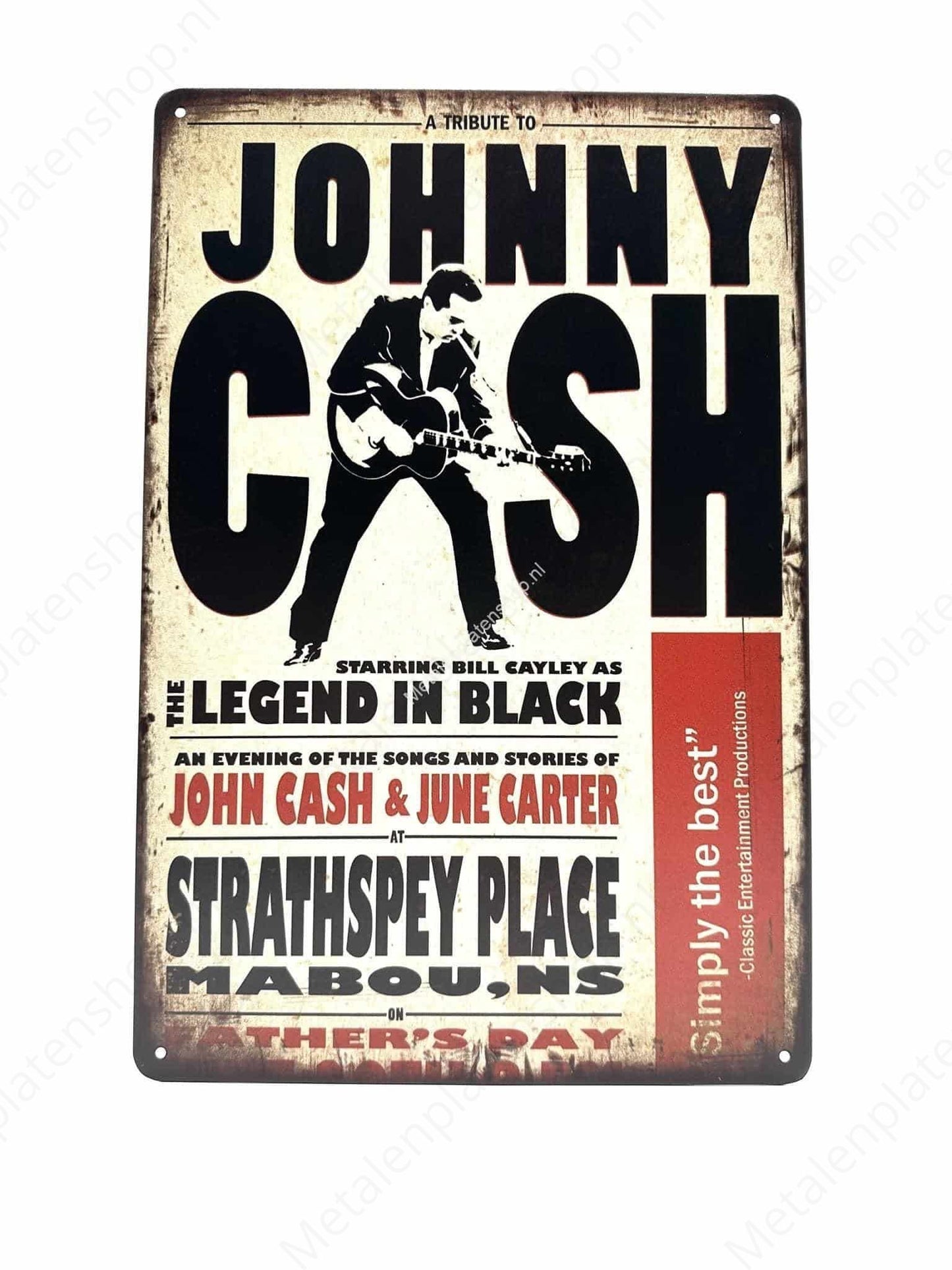Johnny Cash - The Legend in Black - Poster - Metal Wall Sign