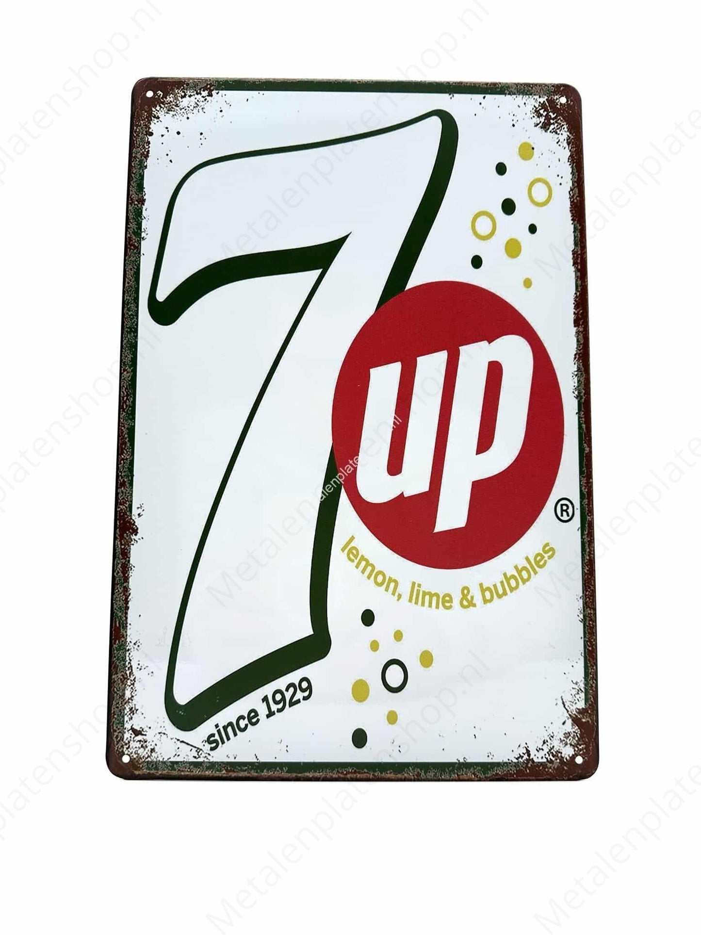 7UP - Lemon, lime & bubbles - Metalen Wandbord
