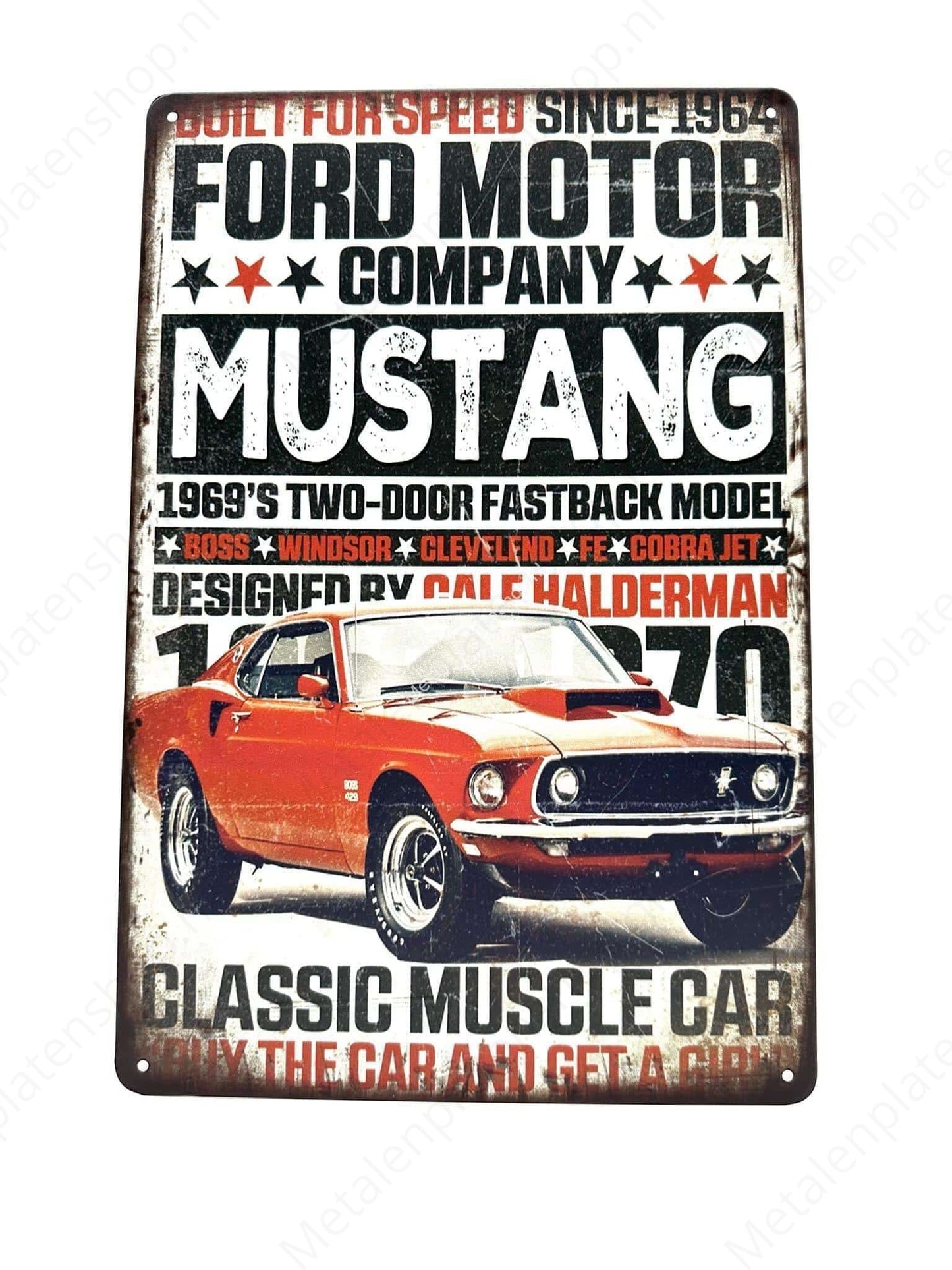 Ford motor company - Mustang - 1969 - Metal Wall Sign