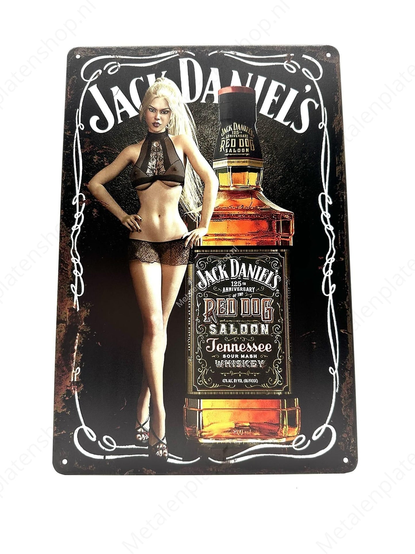 Jack Daniels - Red Dog - Woman - Metal Wall Sign