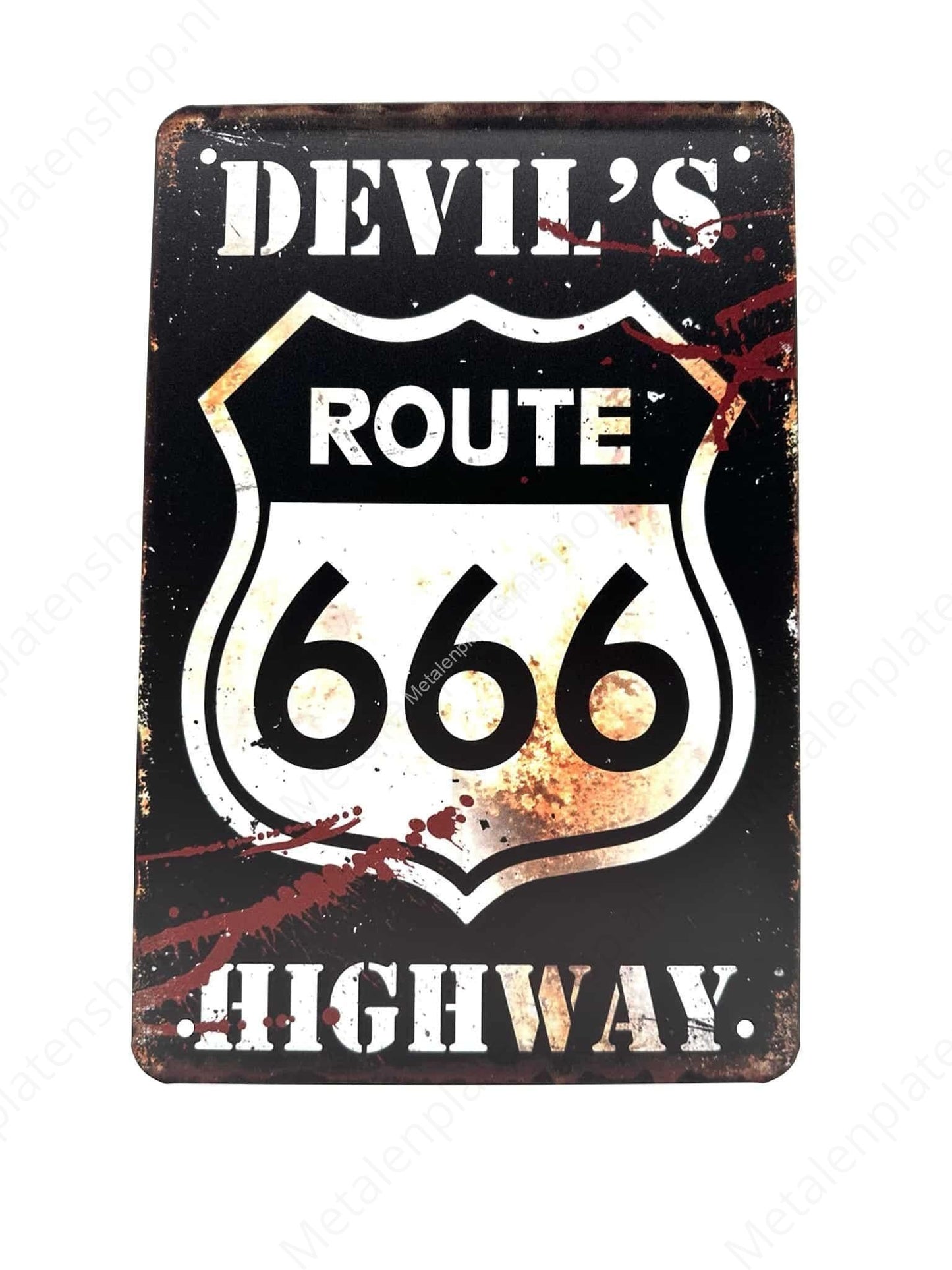 Devil's Route 666 - Highway - Metal Wall Sign
