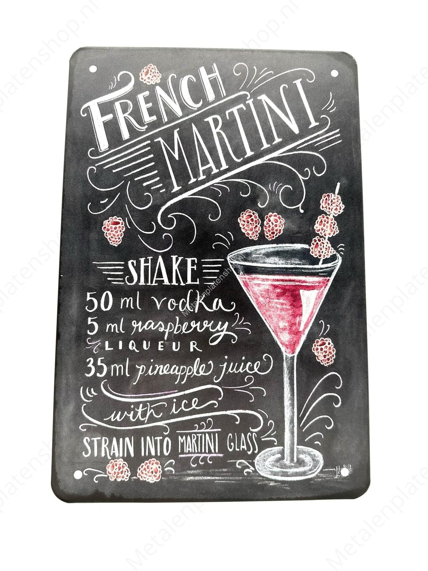 French Martini - Cocktails - Metal Wall Sign