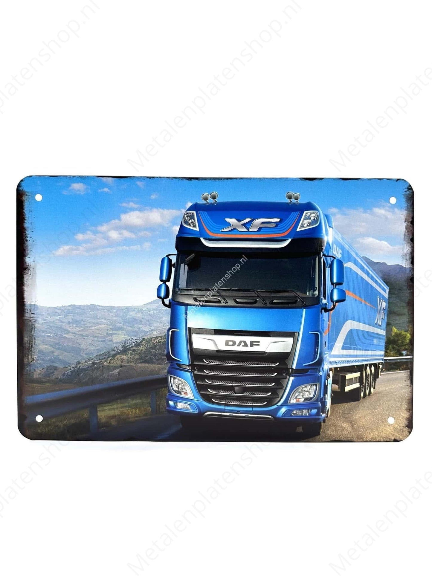 DAF XF - Trailer - Blue - Truck - Metal Wall Sign