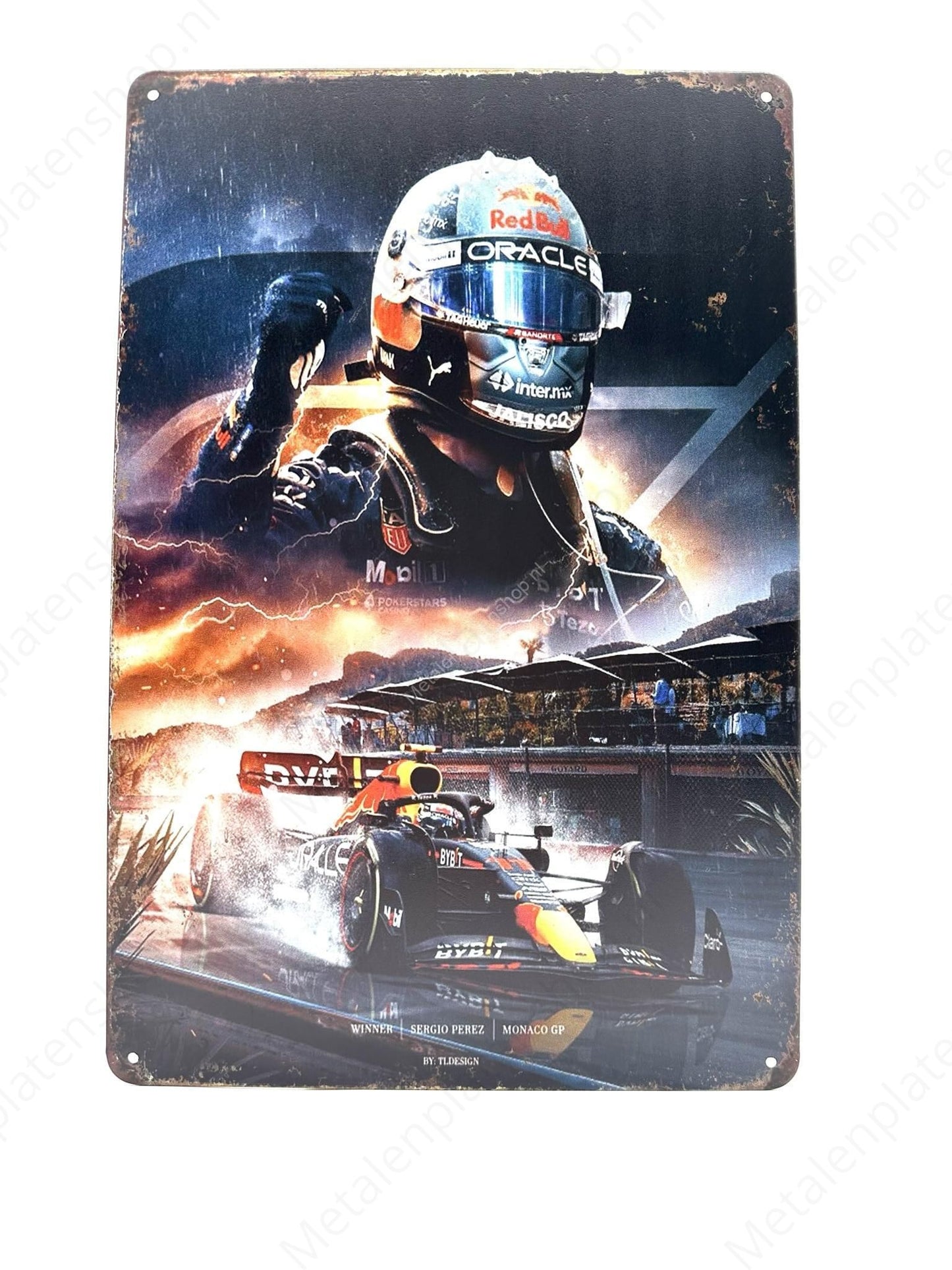 Sergio Perez - Winner Monaco GP - Metalen Wandbord