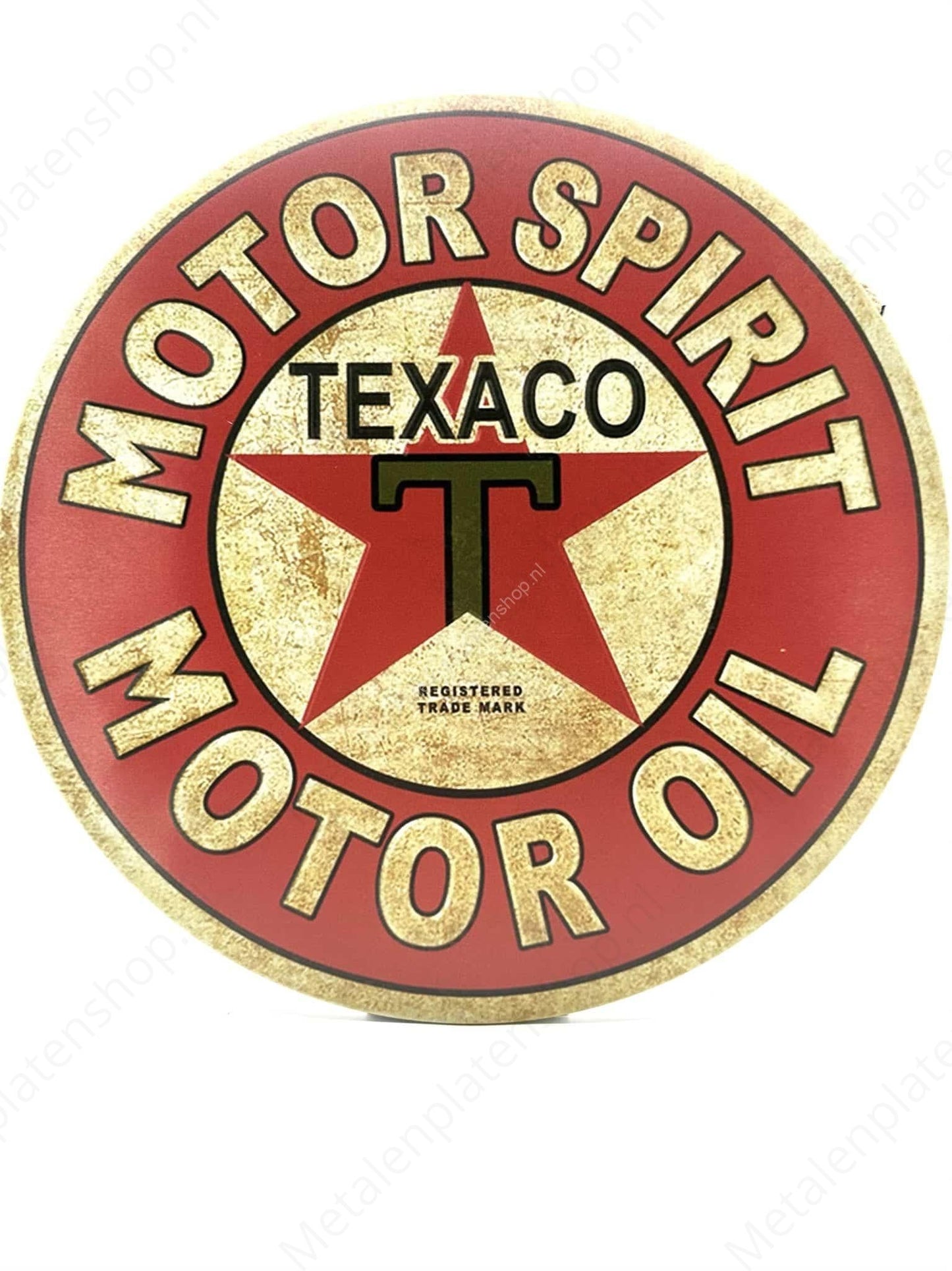 Motor Spirit - Motor Oil - Rond - Metalen Wandbord