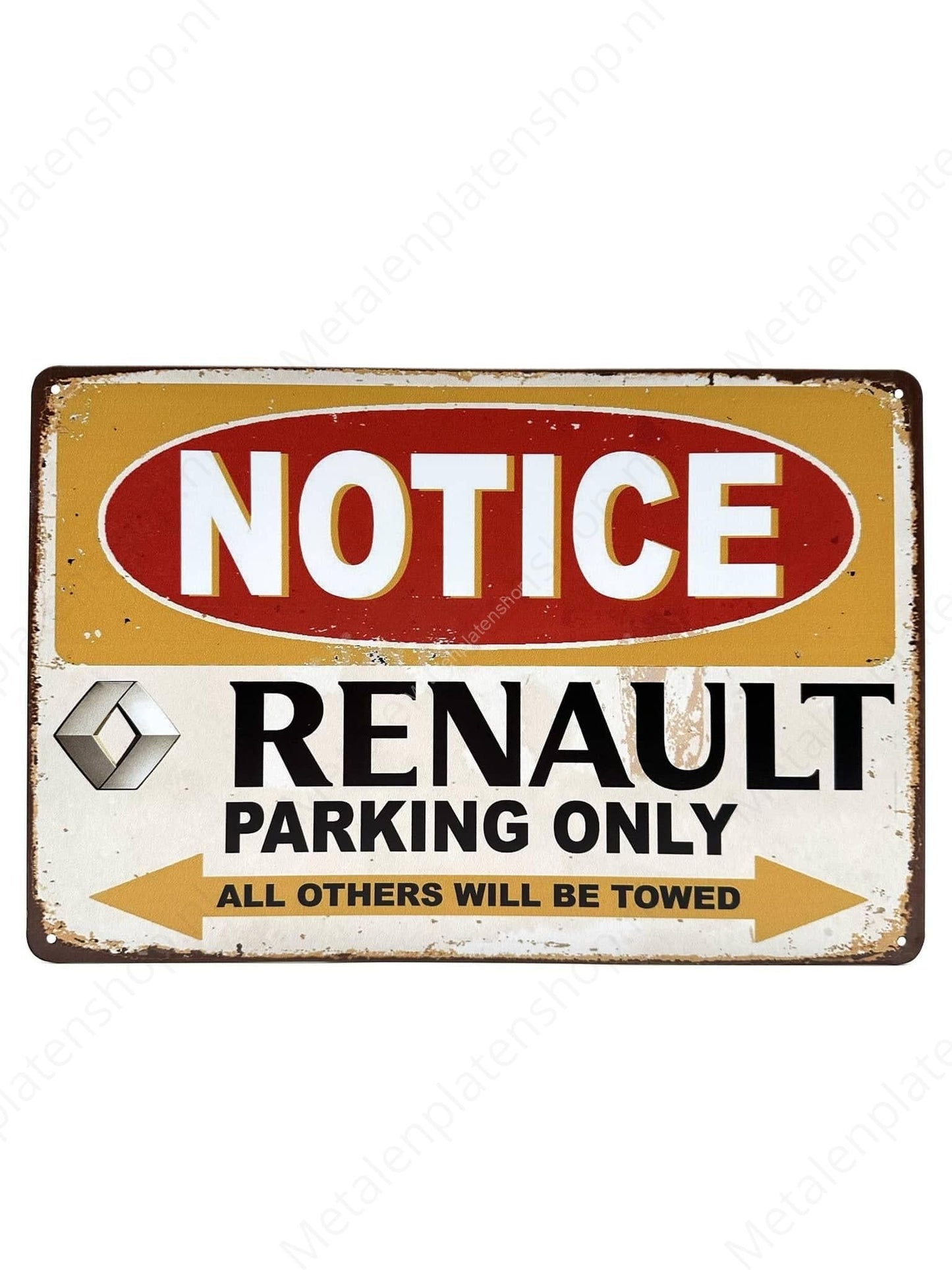 Notice - Renault - Parking Only