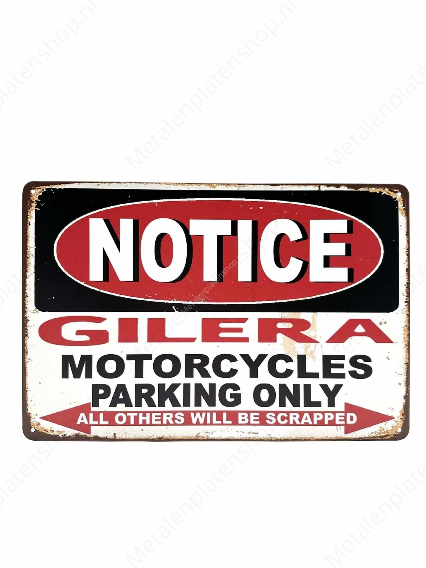Notice - Gilera - Motorcycles Parking Only