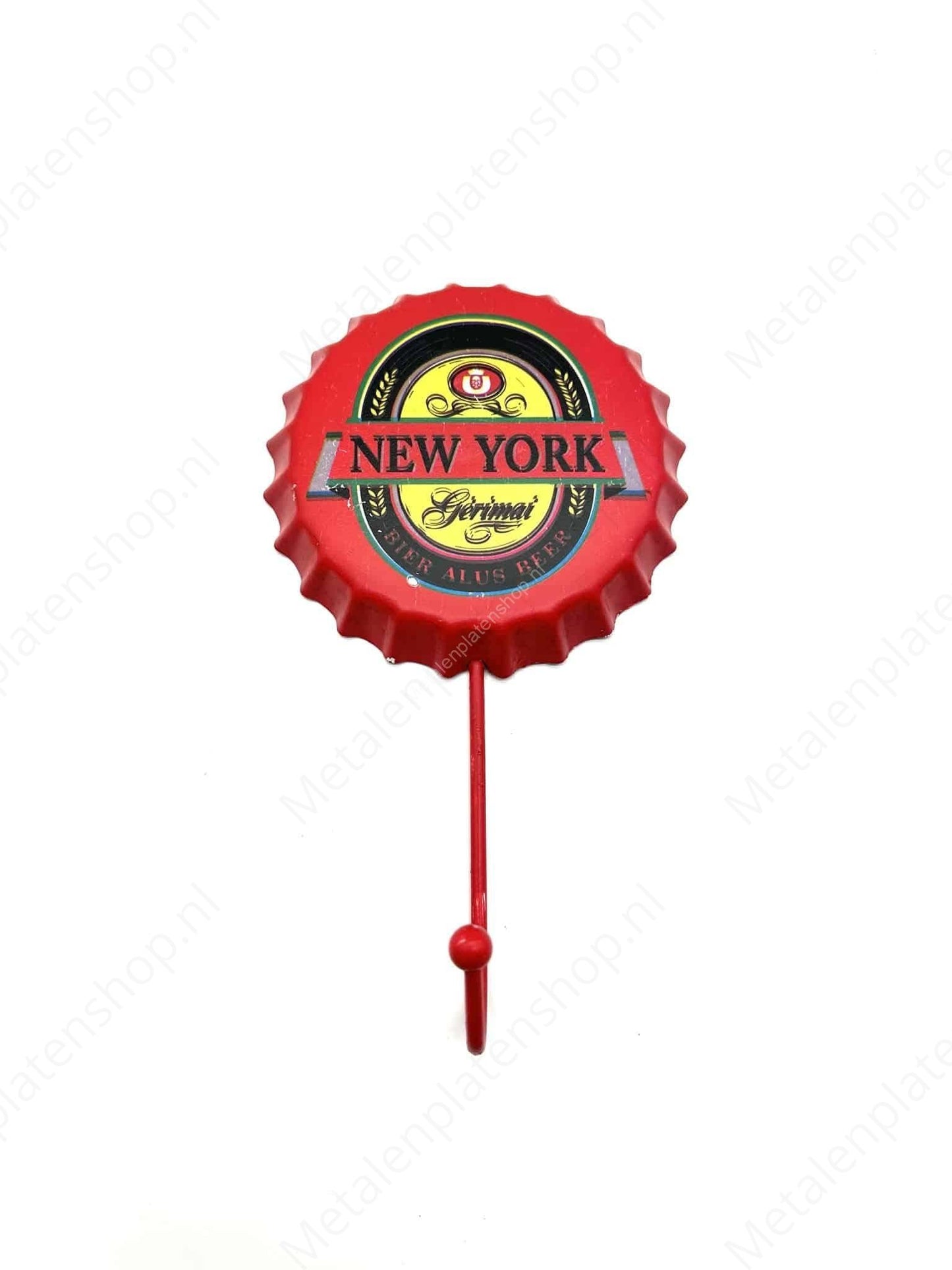 New York Beer Cap - Coat Rack - Towel Hook - Metal Wall Sign
