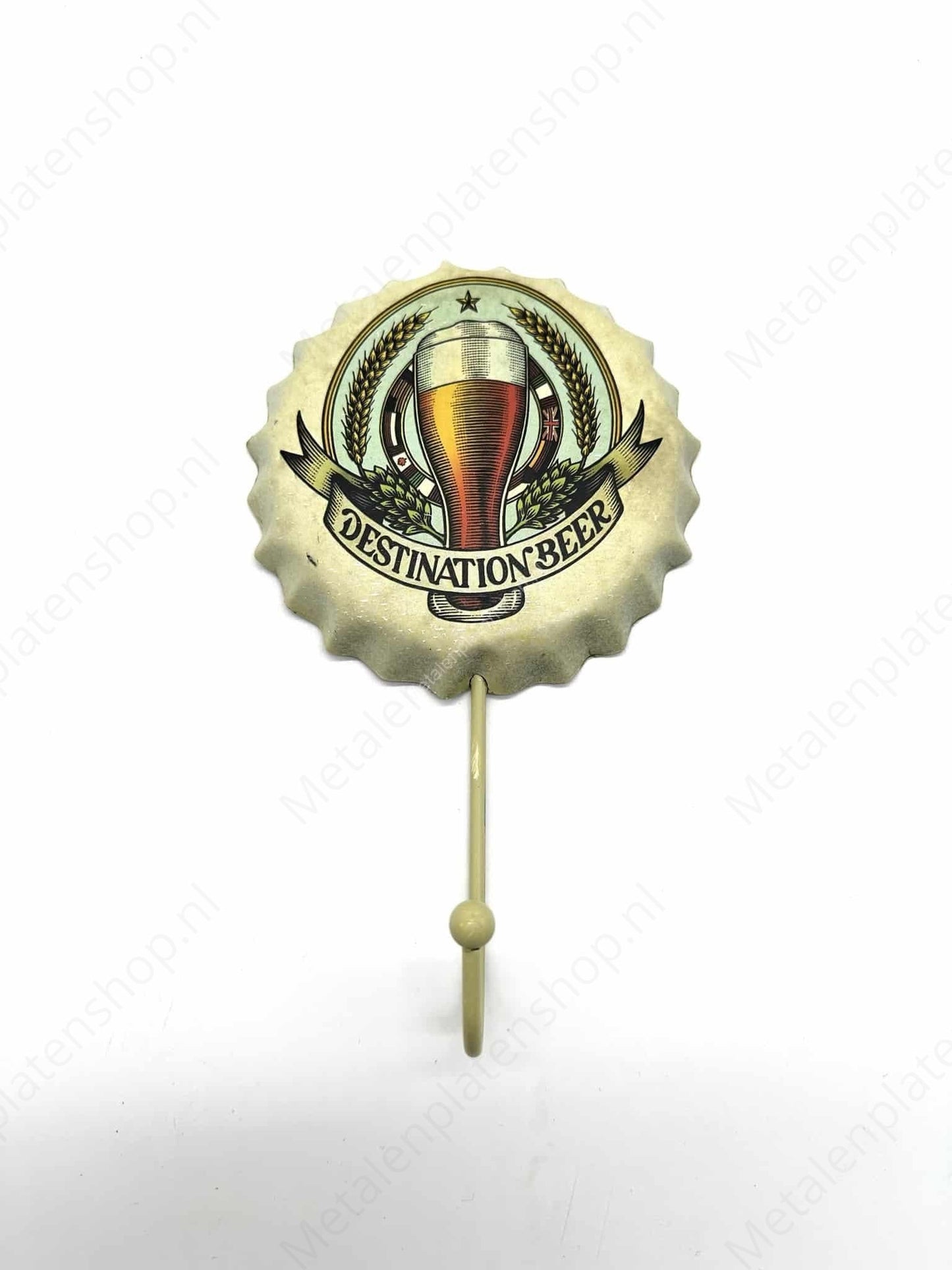 Destination Beer Cap - Coat Rack - Towel Hook - Metal Wall Sign