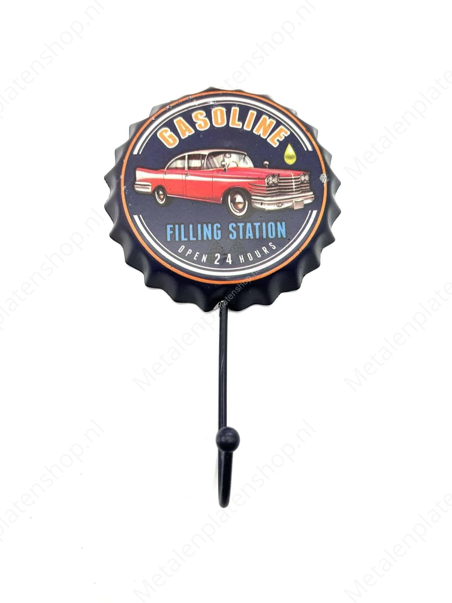 Gasoline Filling Station Cap - Coat Rack - Towel Hook - Metal Wall Sign