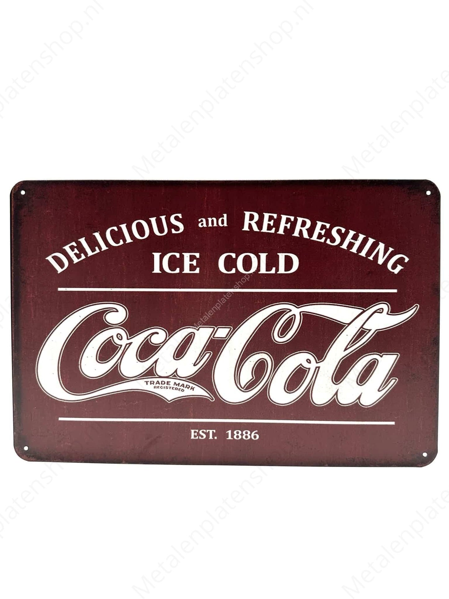 Coca Cola - Vintage - Delicious and Refreshing - Ice Cold - Metalen Wandbord