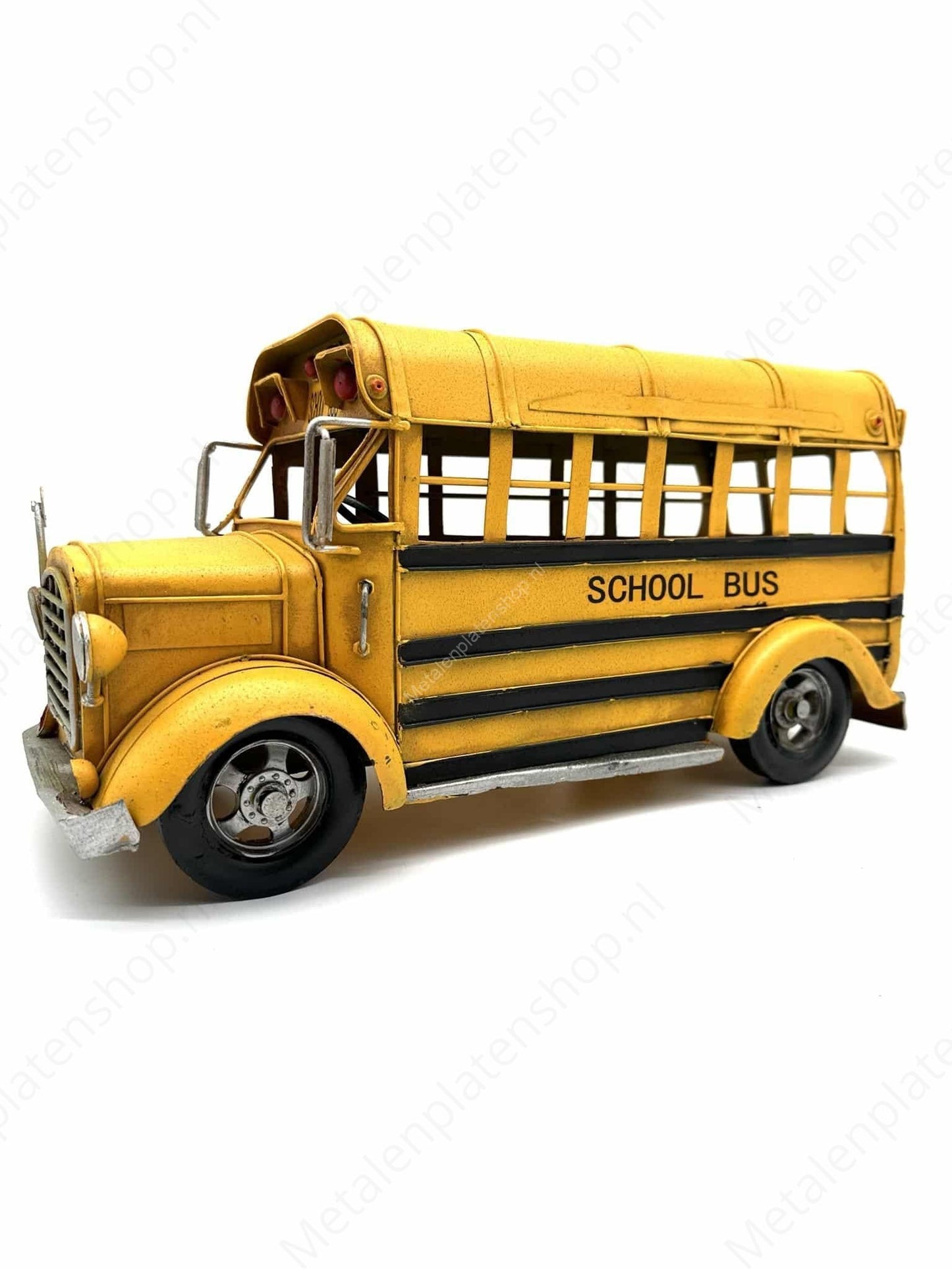 Schoolbus - Metalen Voertuigen Decoratie - 41cm