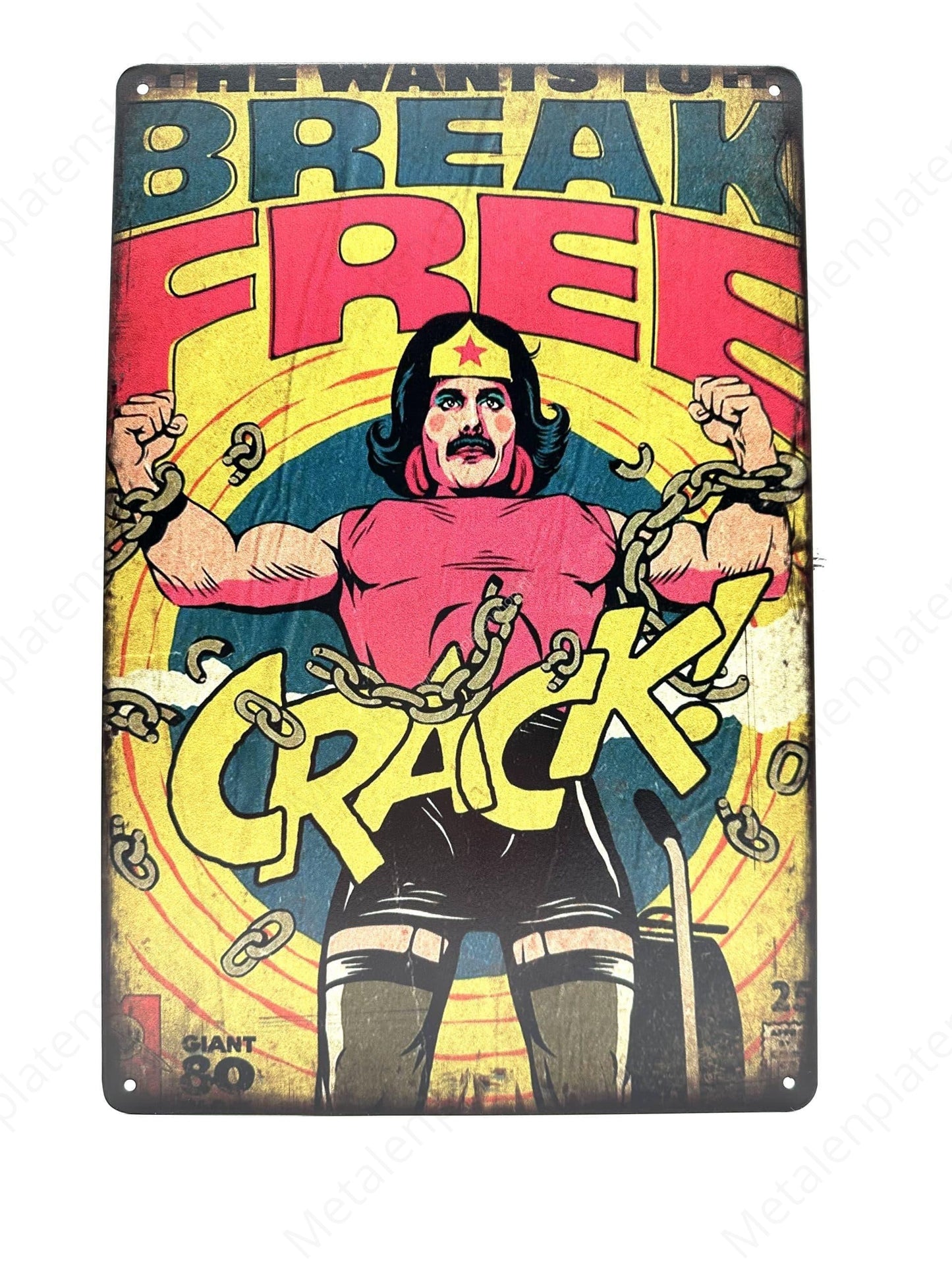 He Wants To Break Free - Queen - Metalen Wandbord