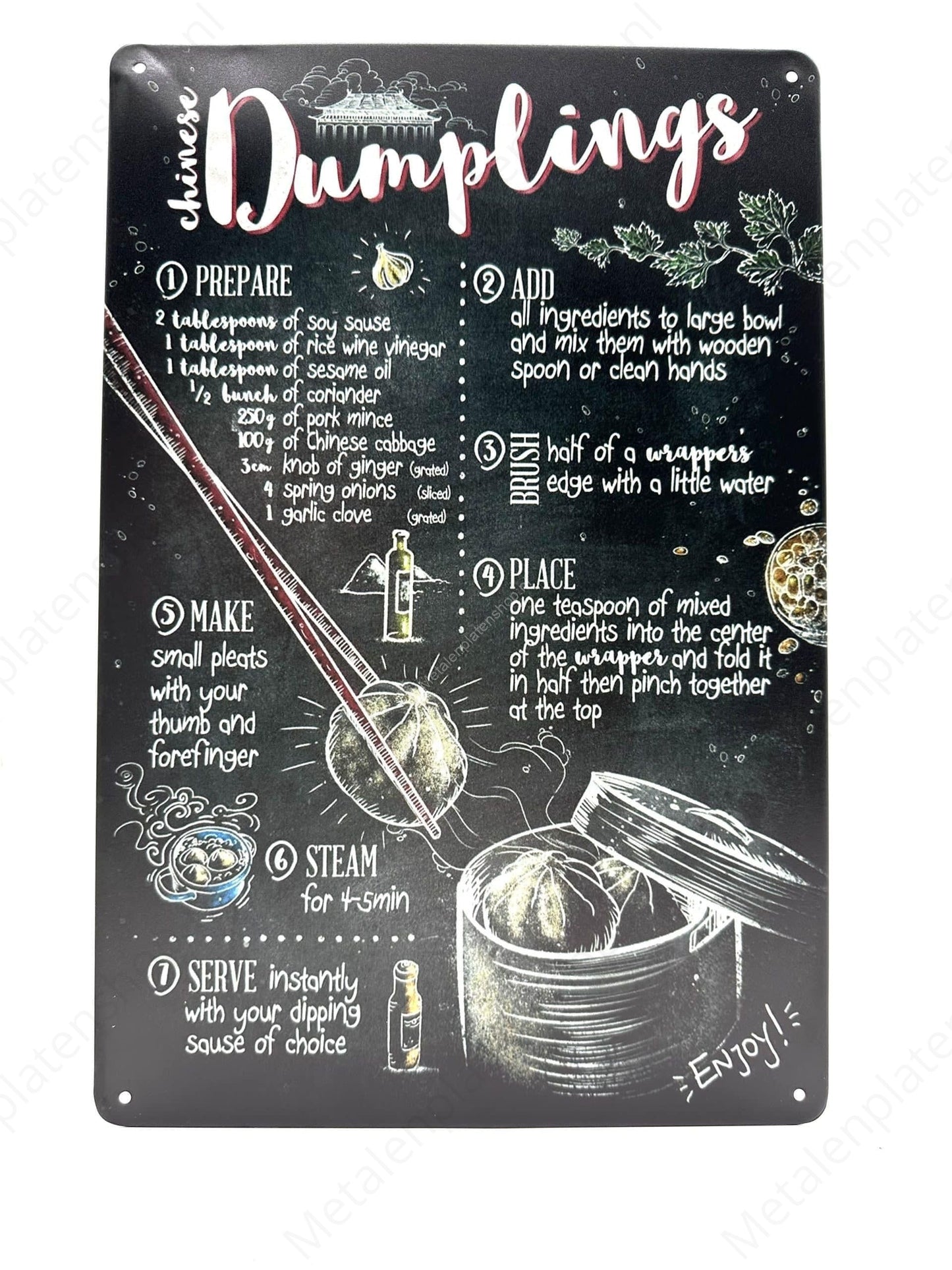 Dumplings - Krijtbord