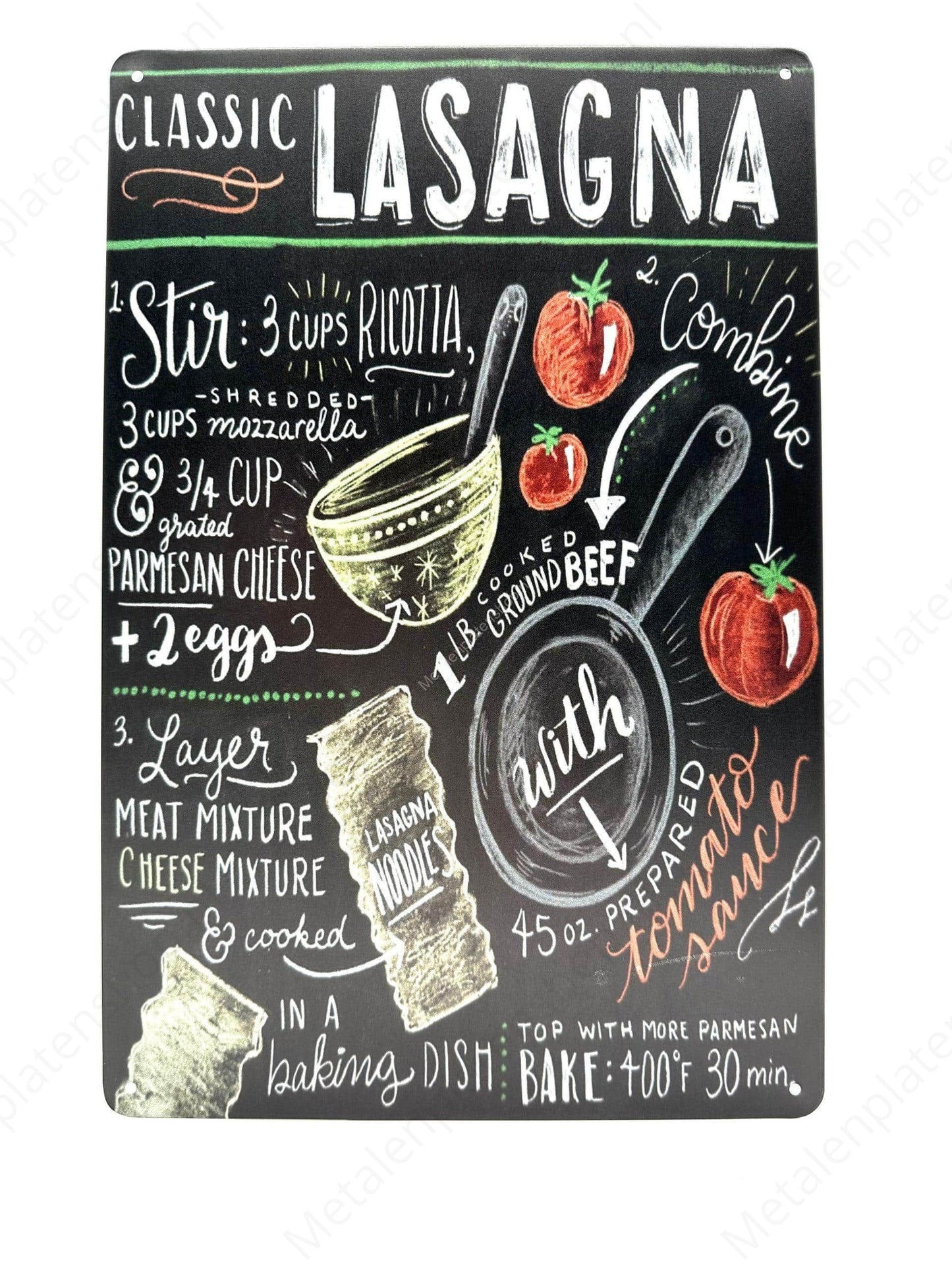 Krijtbord - Lasagna