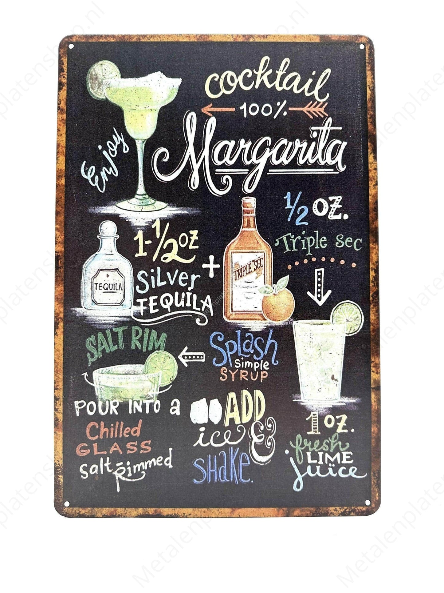 Krijtbord - Cocktail - 100% Margarita