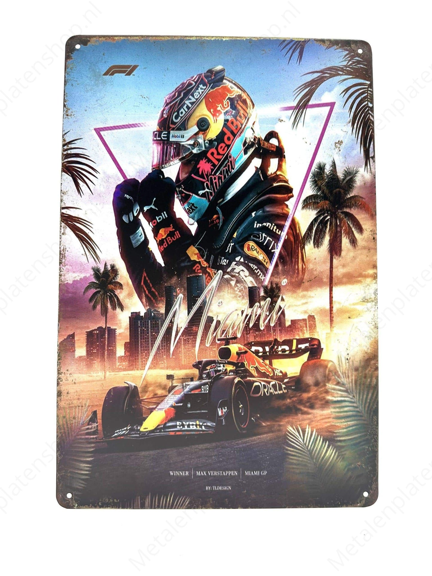 Max Verstappen - Miami - Winner Miami GP - Metal Wall Sign