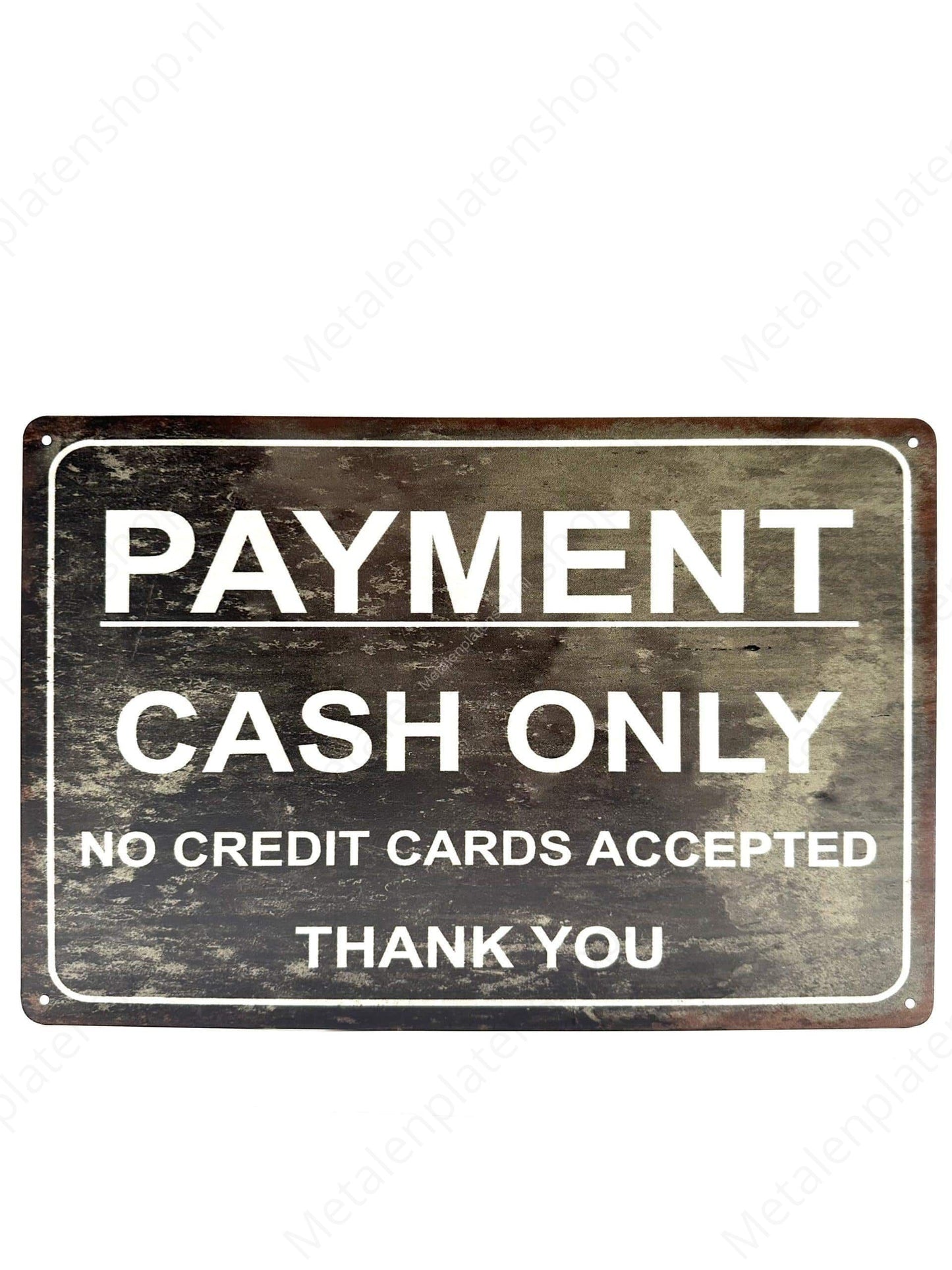 Payment cash only