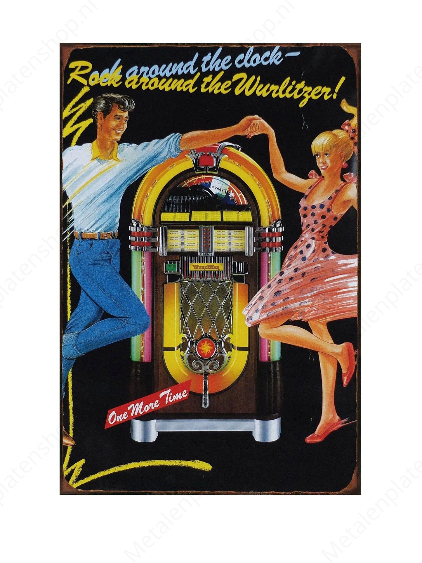 Rock around the clock - Rock around the Wurlitzer! - Metal Wall Sign