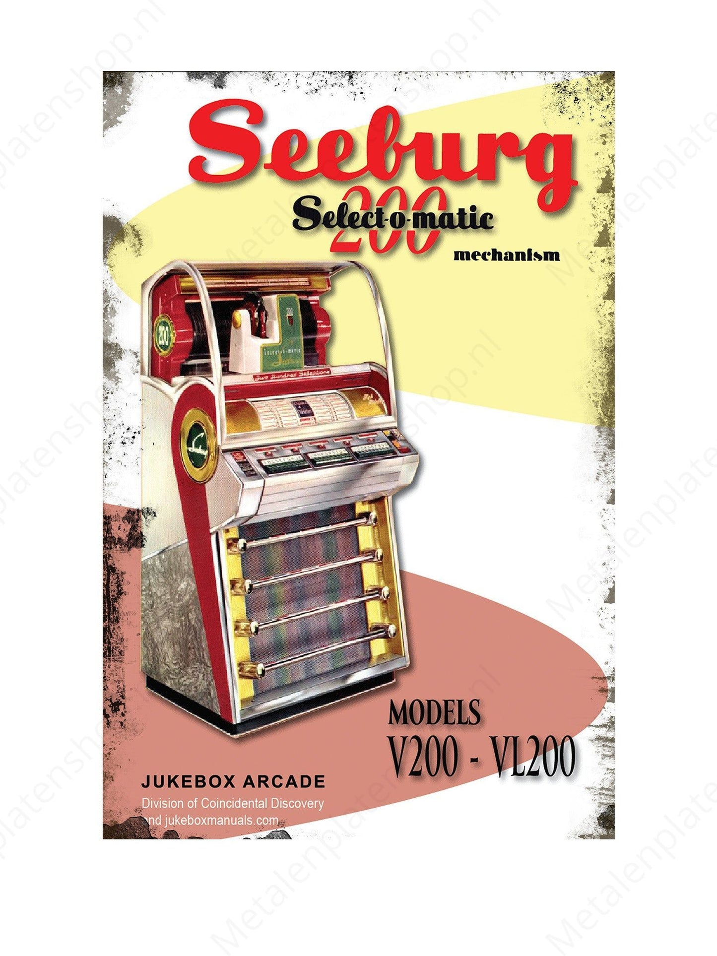 Seeburg 200 select-o-matic - Jukebox - Metalen Wandbord