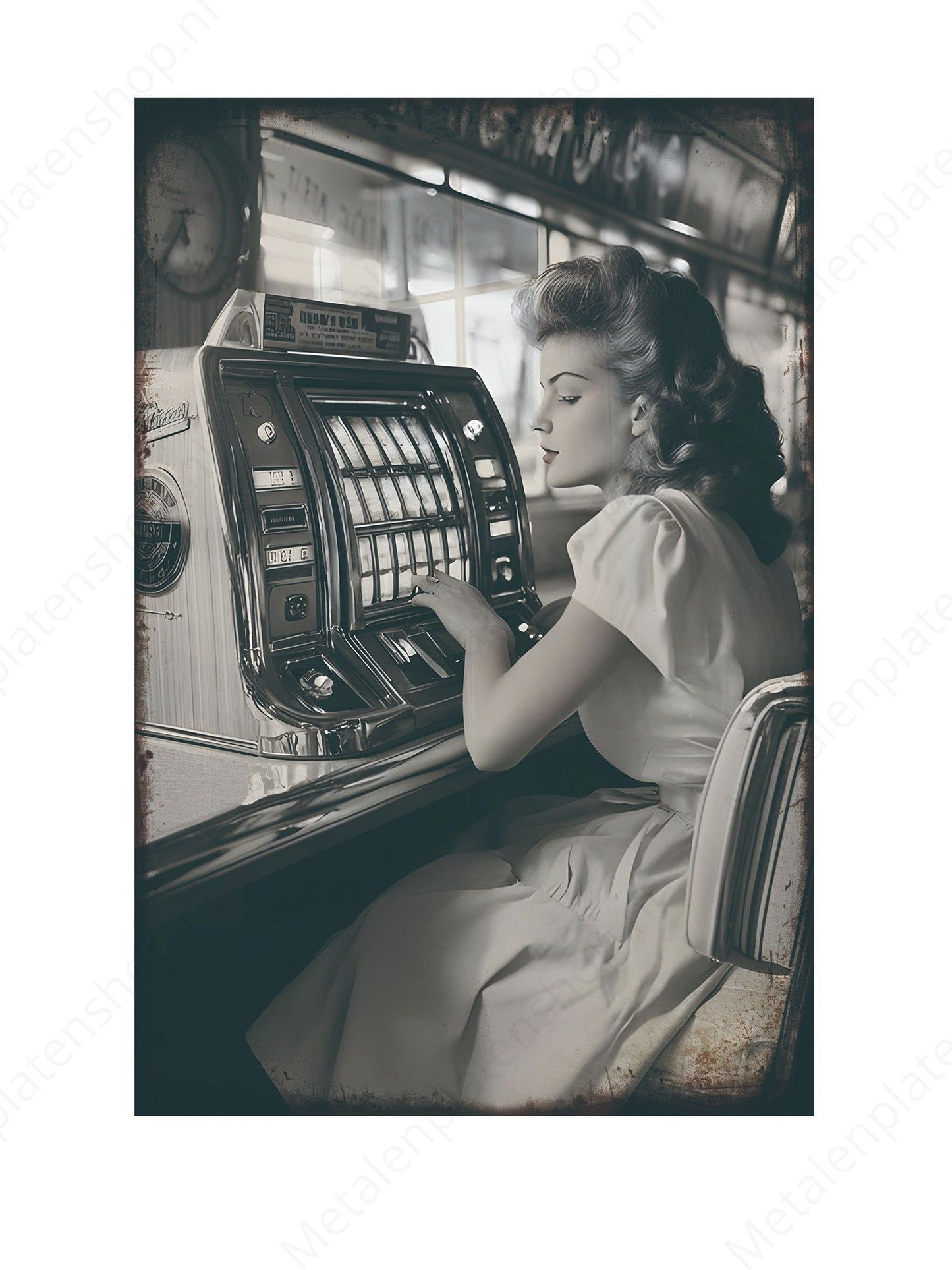 Retro Pin-Up - Jukebox - Metal Wall Sign
