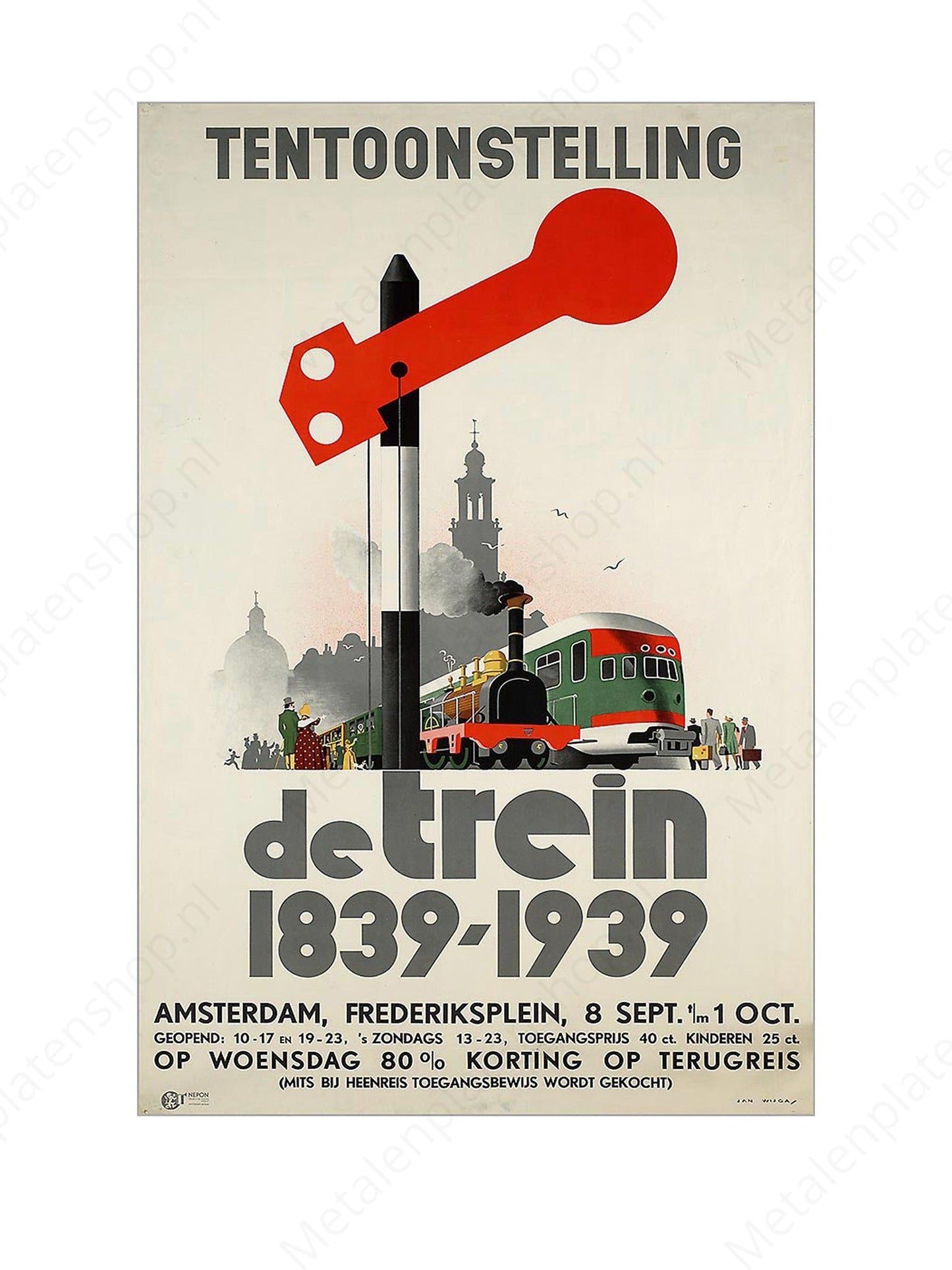 Tentoonstelling de trein 1839-1939 - Nostalgisch - Metalen Wandbord