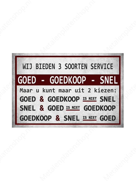 3 Soorten service