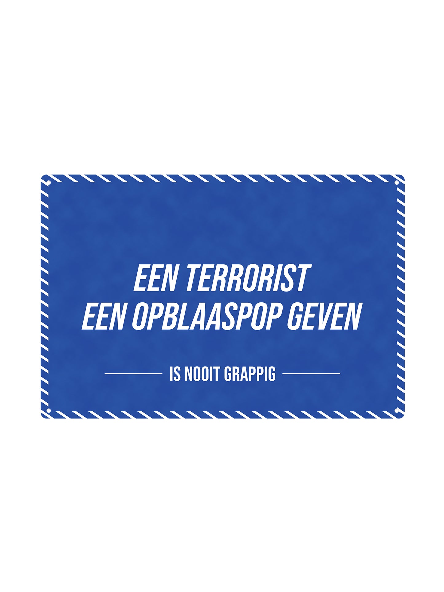 Een terrorist een opblaaspop geven - Is Nooit Grappig