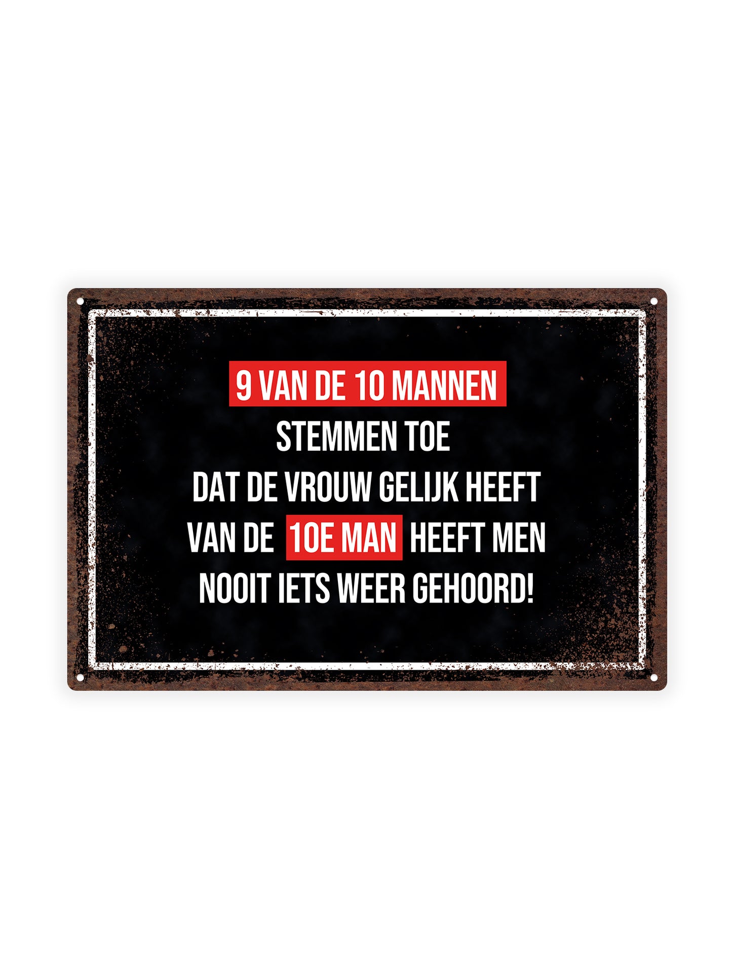 9 van de 10 mannen