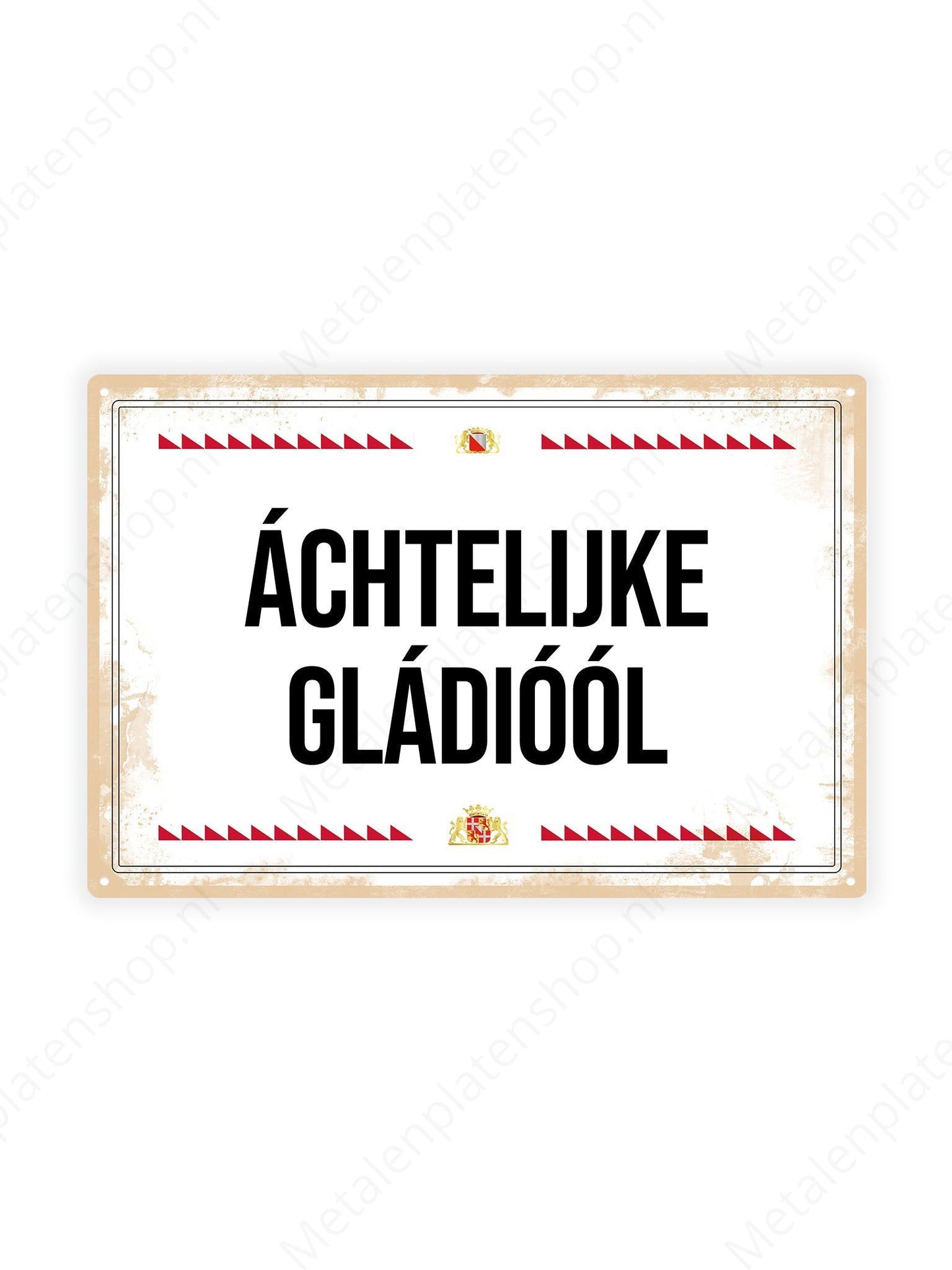 Eight-sided gladiolus - Utrecht Texts - Metal Wall Sign