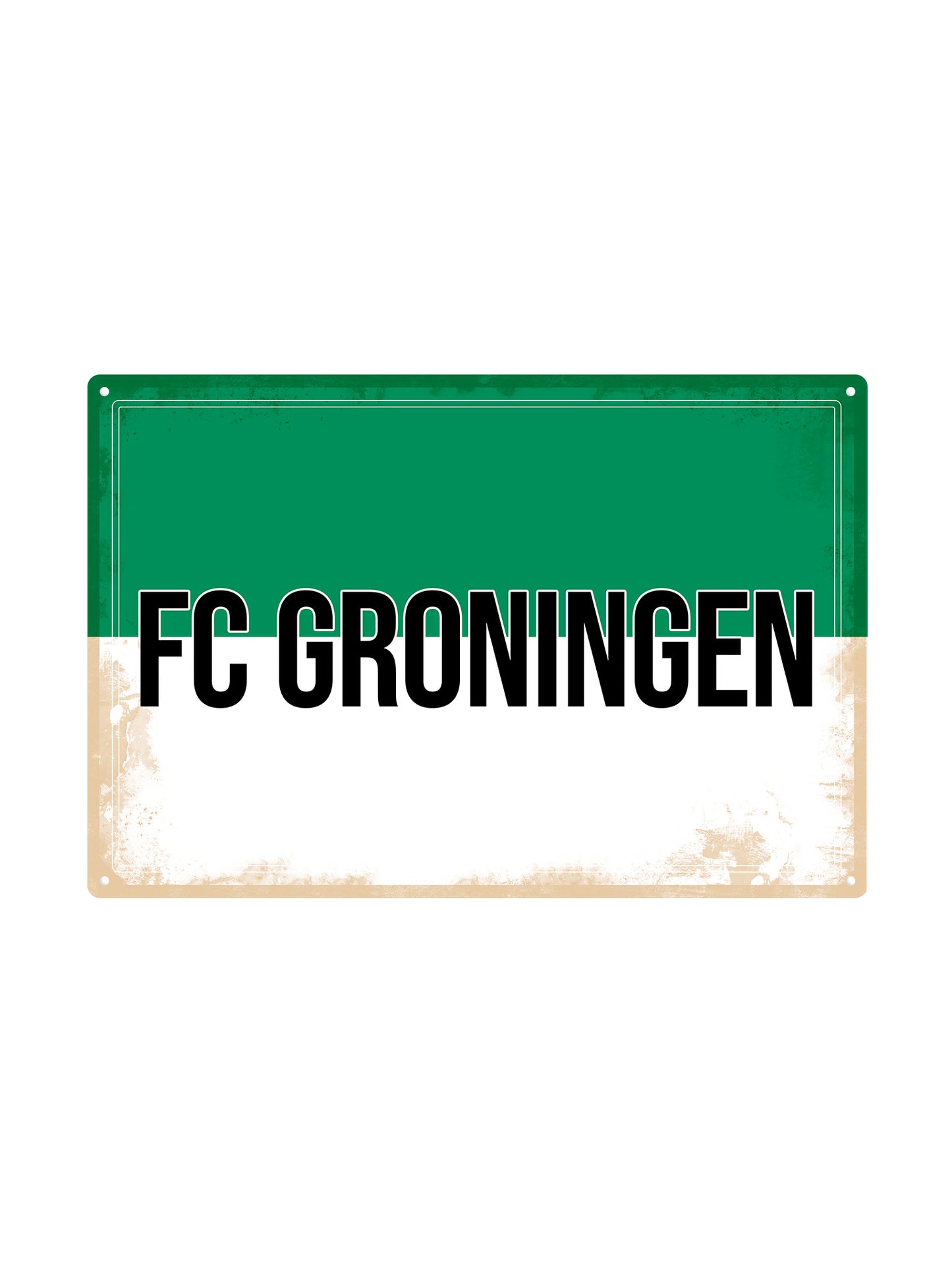 FC Groningen met eigen tekst - Metalen Wandbord