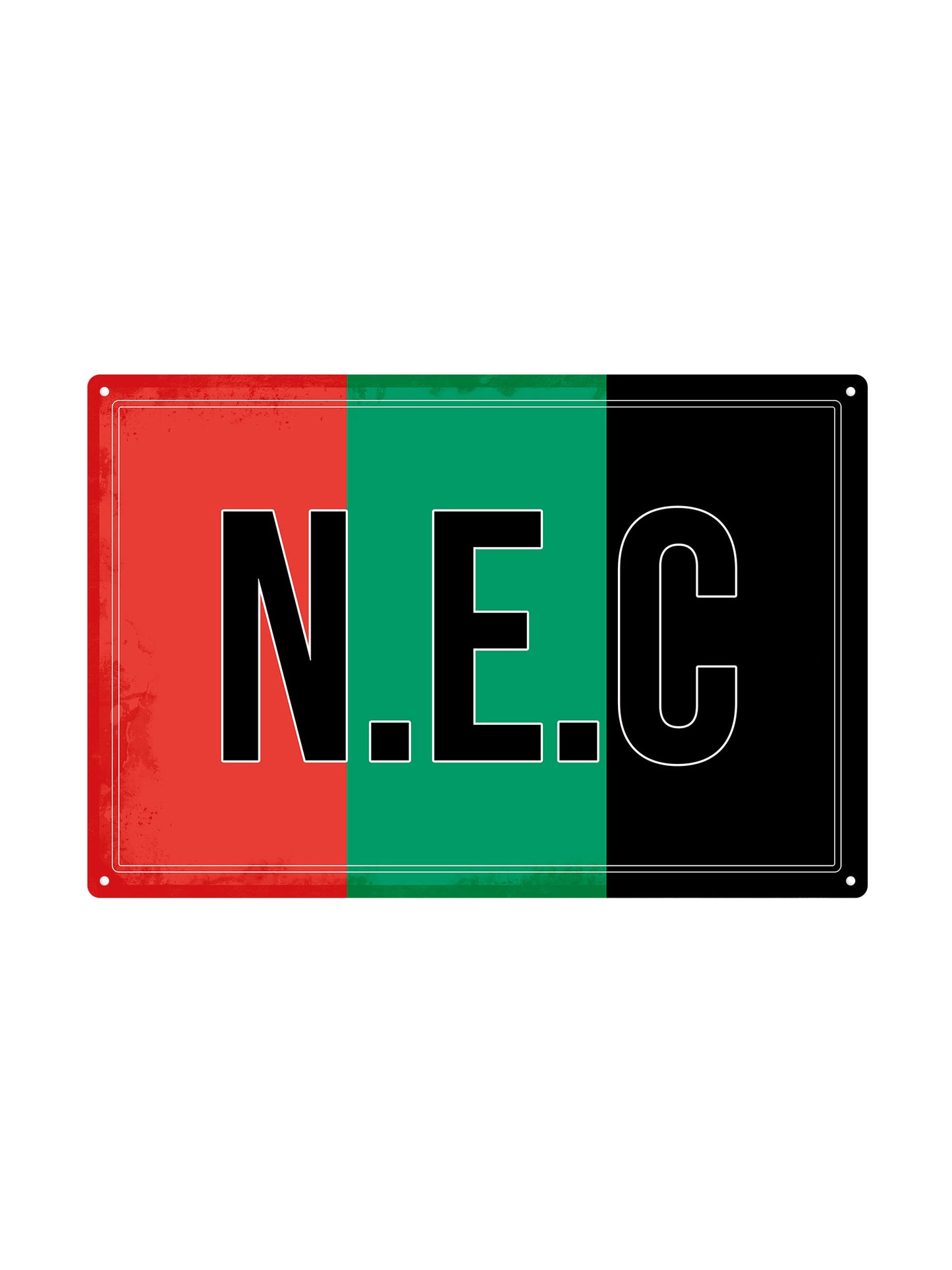 N.E.C. met eigen tekst - Metalen Wandbord