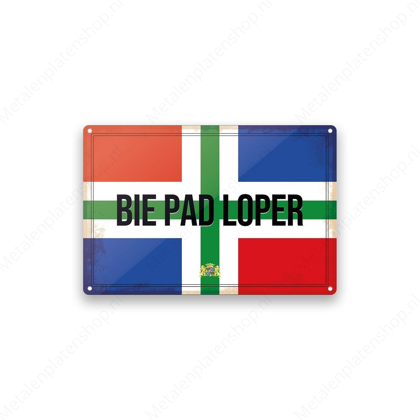 Bie pad loper - Groninger Borden - Metalen Wandbord