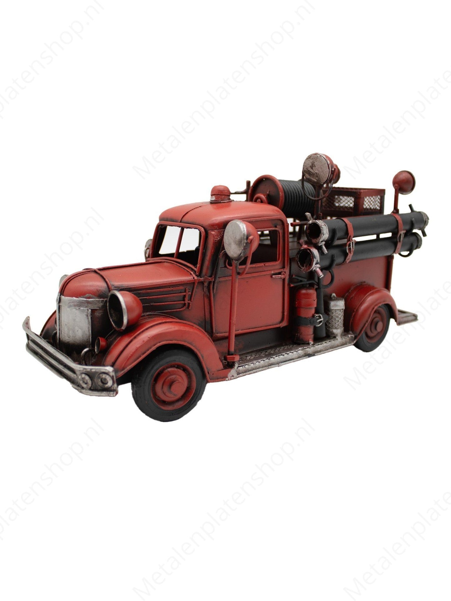 Brandweerwagen - Metalen Decoratie - 30x11cm