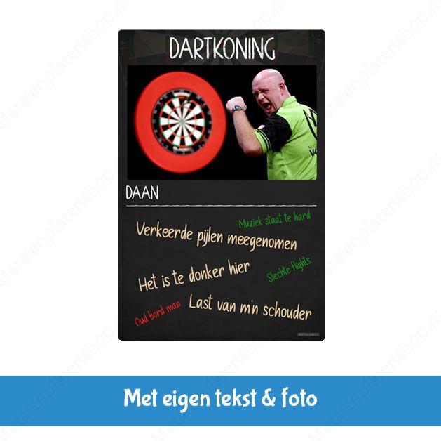 Dart King - Dartscheibe mit Namen - Metallwandschild