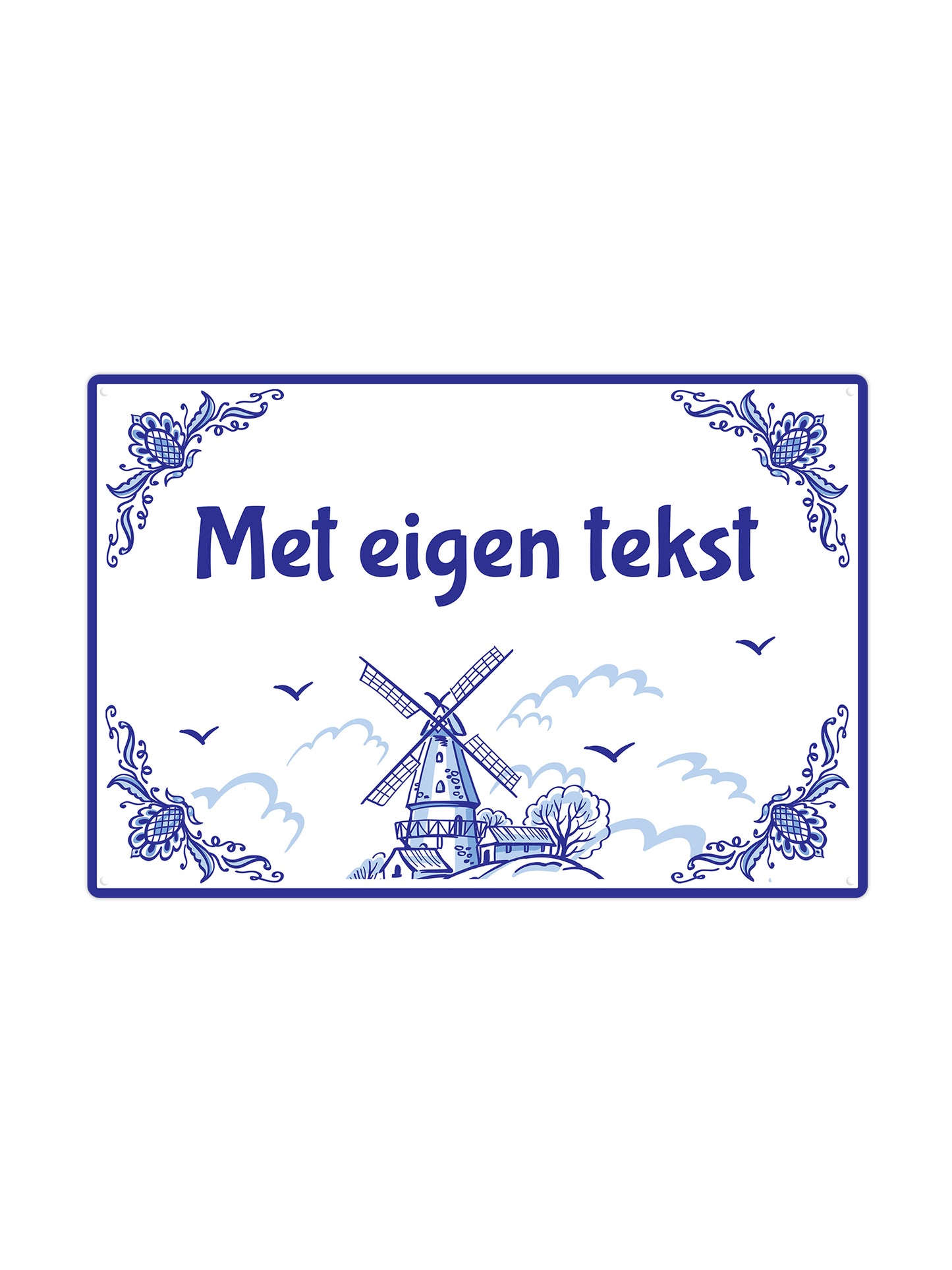 Delfts Blauw met eigen tekst & oranementen